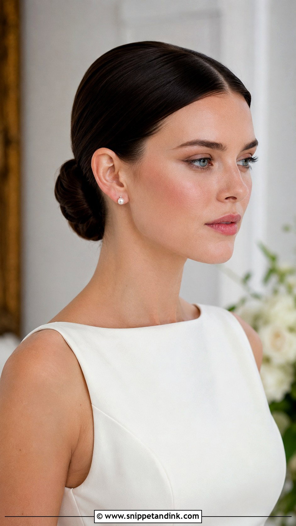 Sleek Low Bun For Bride - Snippet and Ink - 20 Bun for Bride Wedding Hairstyles