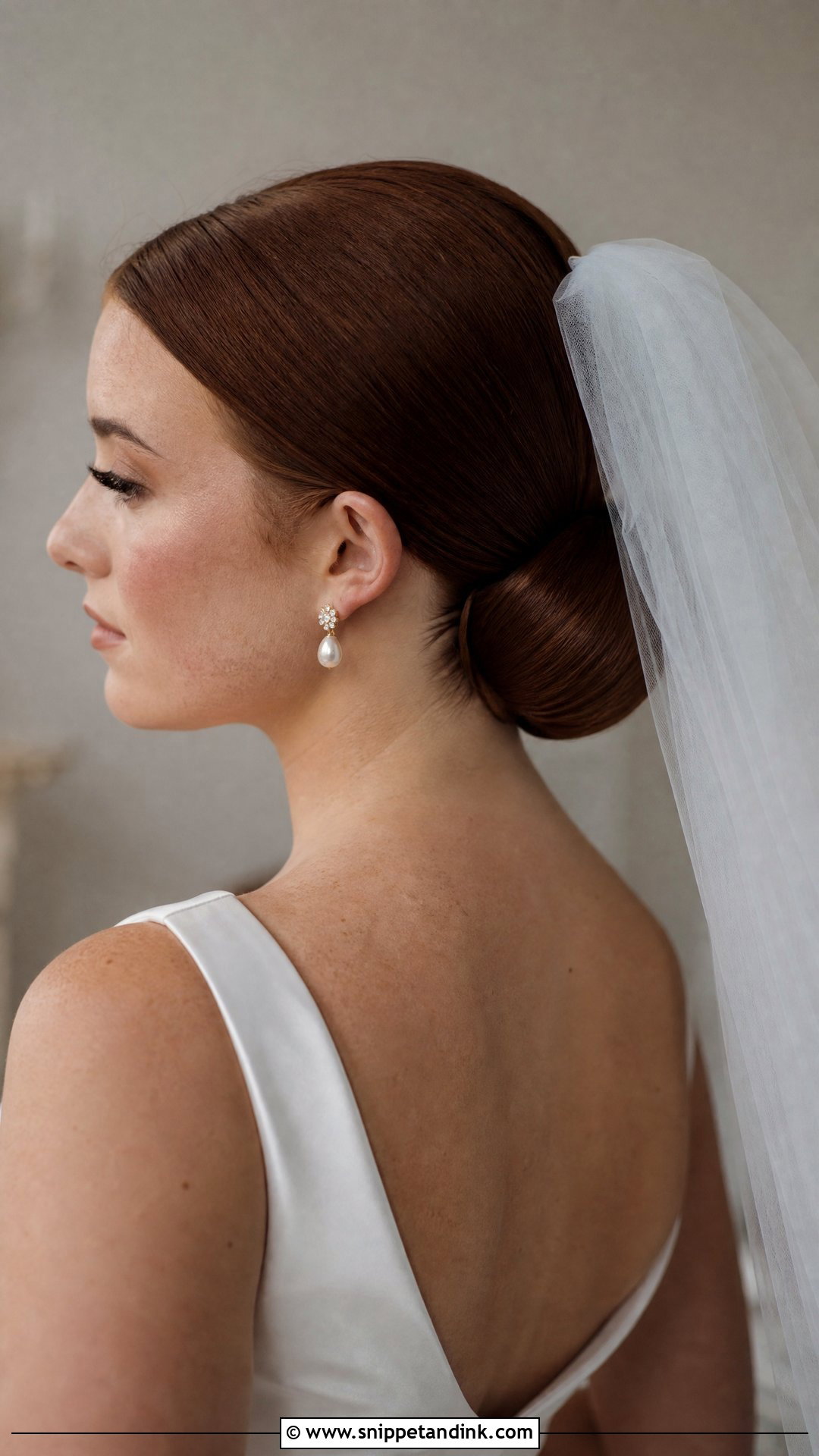 Sleek Low Bun For Long Hair - Snippet and Ink - 20 Sleek Bun Bridal Hair Ideas