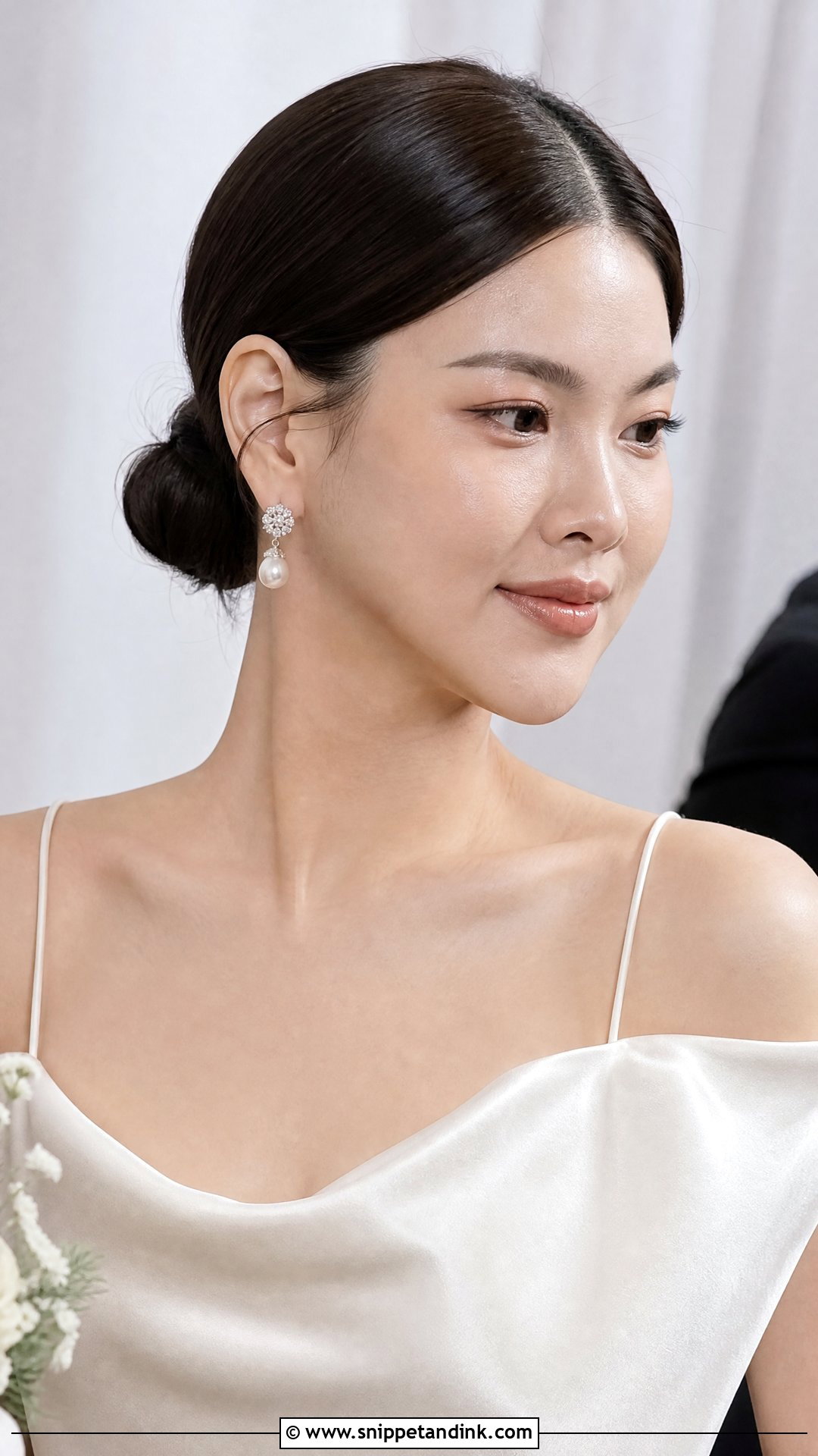 Sleek Low Bun For Medium Hair - Snippet and Ink - 15 Easy Wedding Guest Updos for Medium Hair