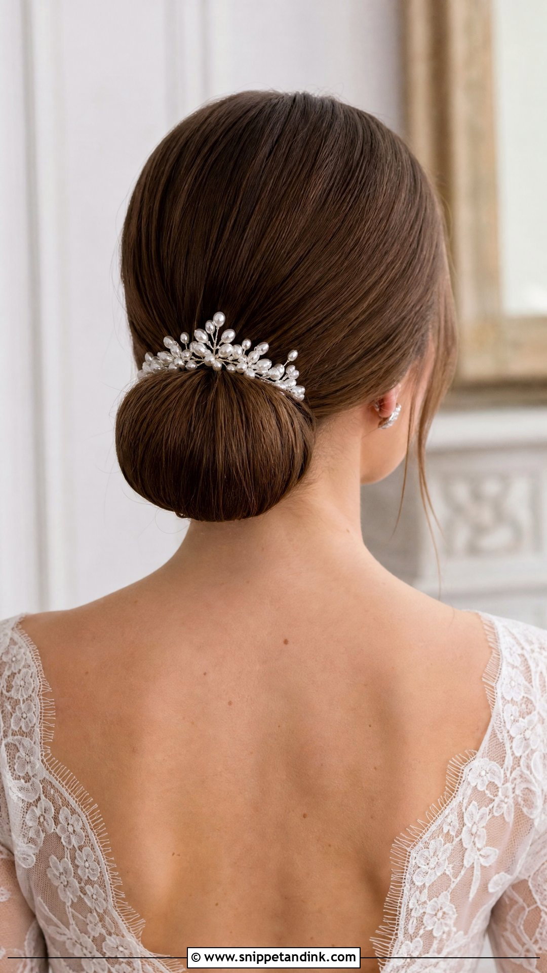 Sleek Low Bun For Straight Hair - Snippet and Ink - 20 Sleek Straight Wedding Hair Ideas