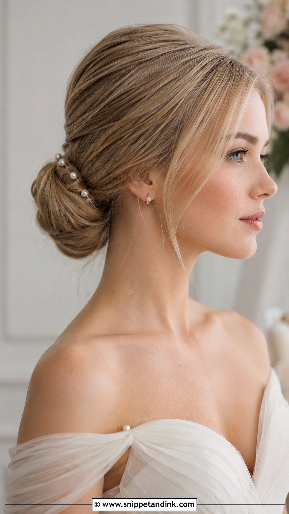 Sleek Low Bun For Thin Hair - Snippet and Ink - 15 Sleek Low Bun Bridal Hair Ideas