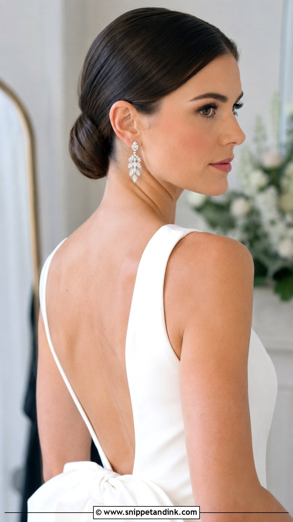 Sleek Low Bun Updo - Snippet and Ink - 20 Easy Wedding Updos for Medium Hair
