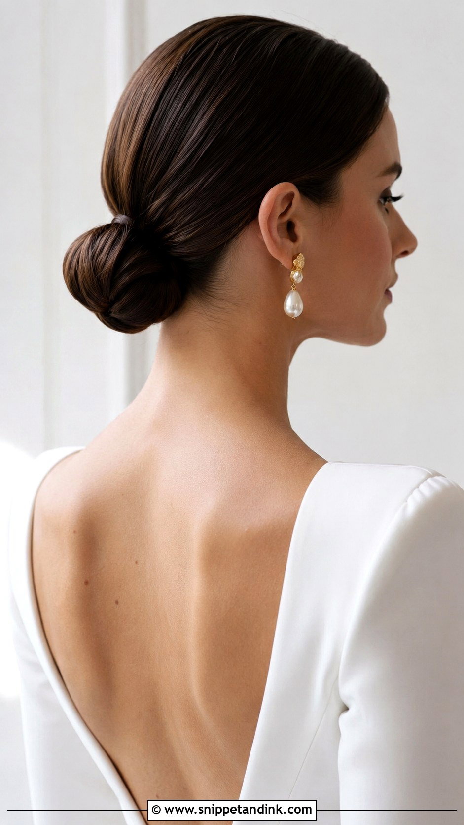 Sleek Low Bun Updo - Snippet and Ink - 25 Wedding Upstyles