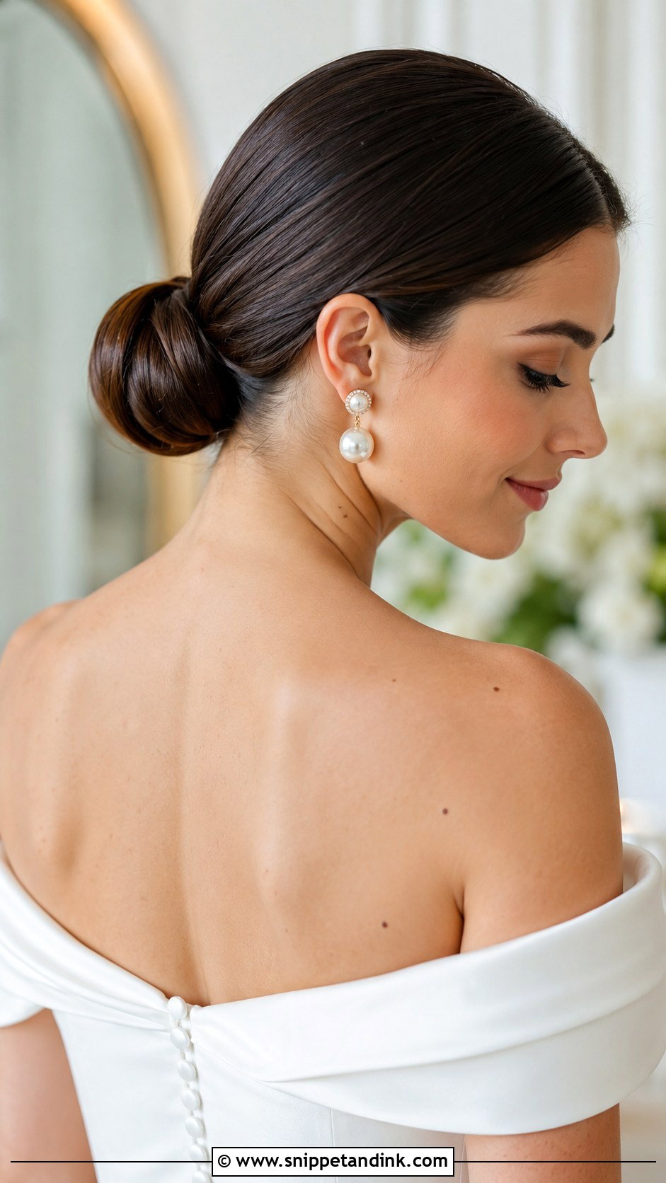 Sleek Low Bun Wedding Hair - Snippet and Ink - 30 Simple Wedding Hair Ideas