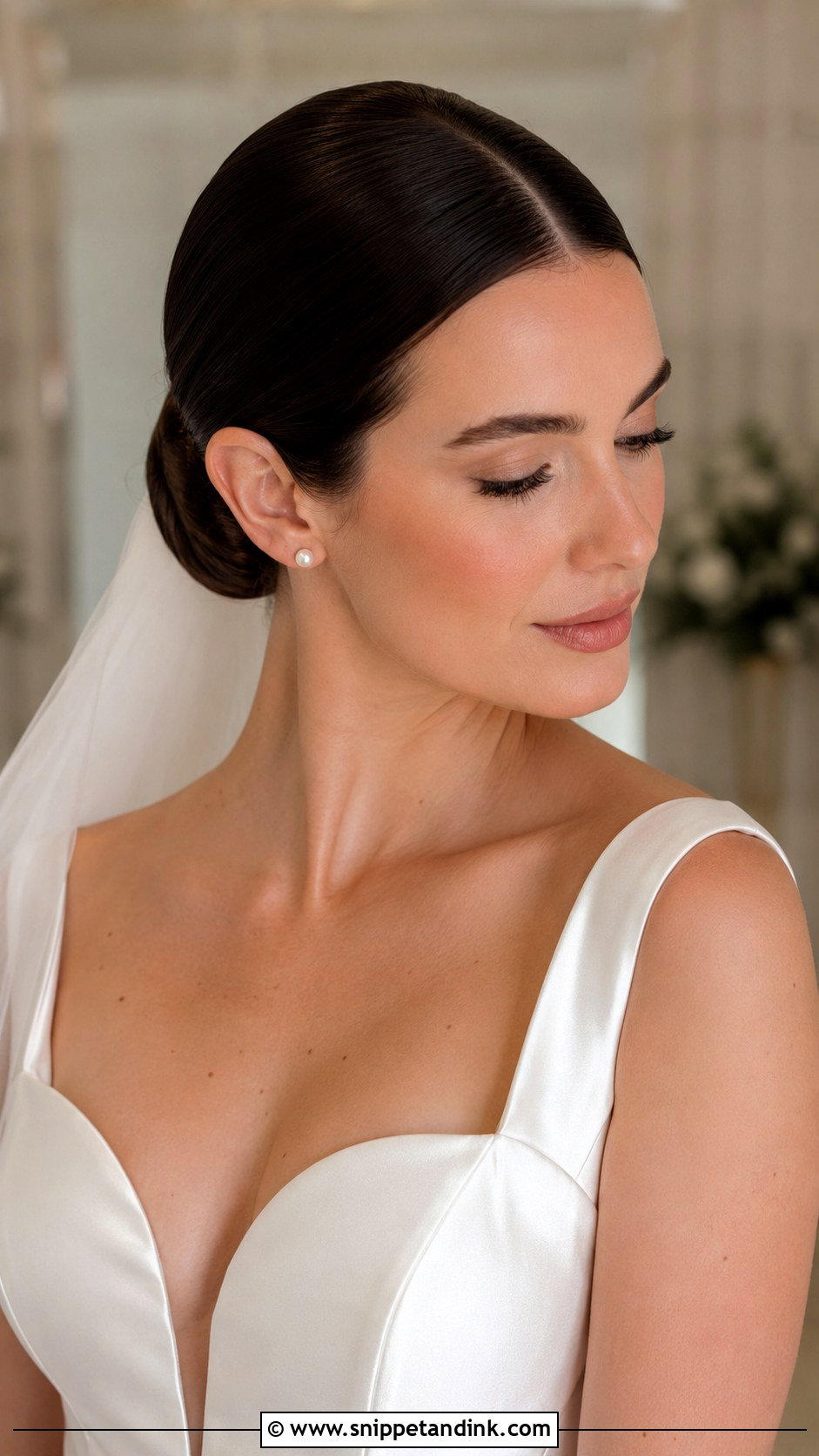 Sleek Low Bun Wedding Hair - Snippet and Ink - 15 Low Updo Wedding Hair Tutorial Ideas
