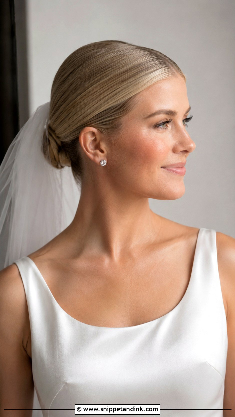 Sleek Low Bun Wedding Hair - Snippet and Ink - 15 Minimalist Wedding Hair Ideas