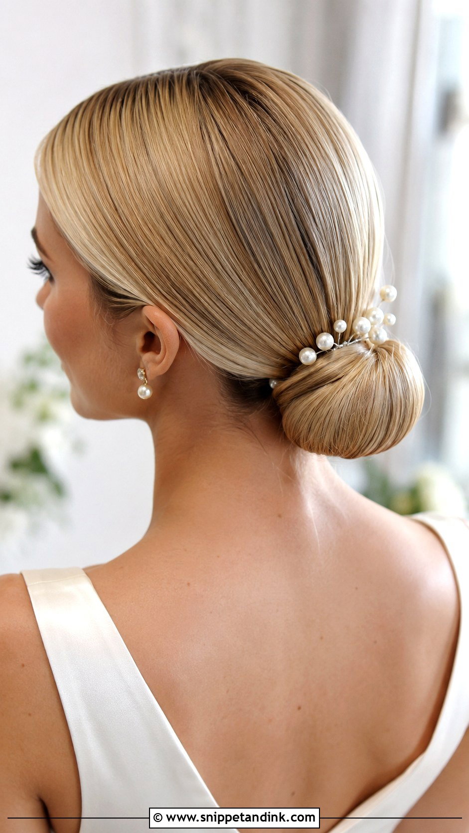 Sleek Low Bun Wedding Hair - Snippet and Ink - 15 Slick Wedding Hairstyles