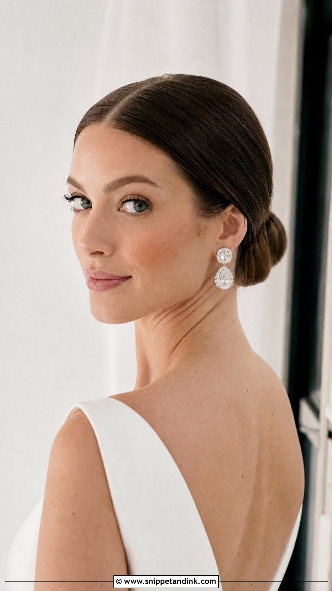 Sleek Low Bun Wedding Hairstyle - Snippet and Ink - 20 Casual Wedding Hair Ideas