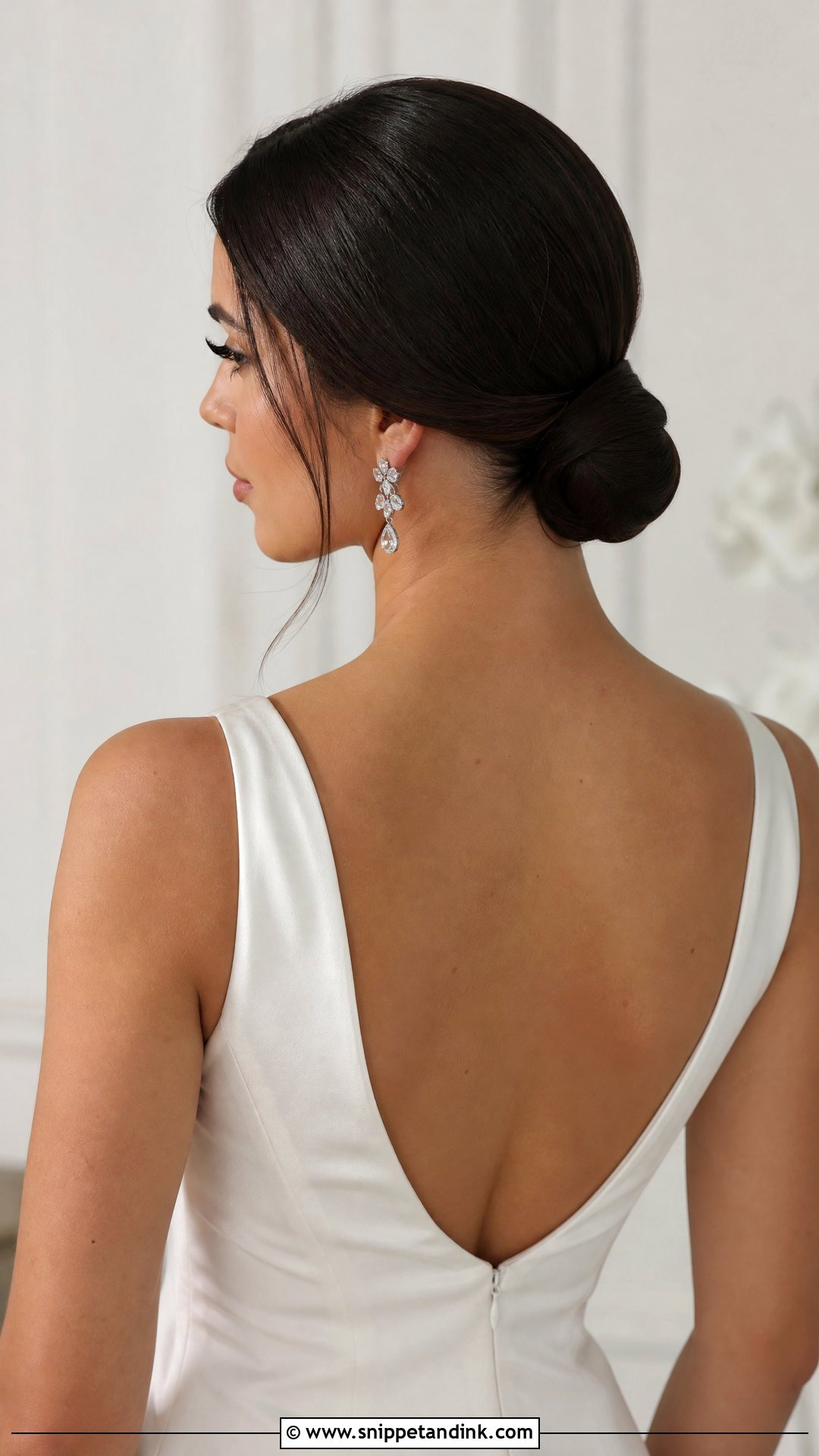 Sleek Low Bun Wedding Hairstyle - Snippet and Ink - 20 Hairstyles on Wedding