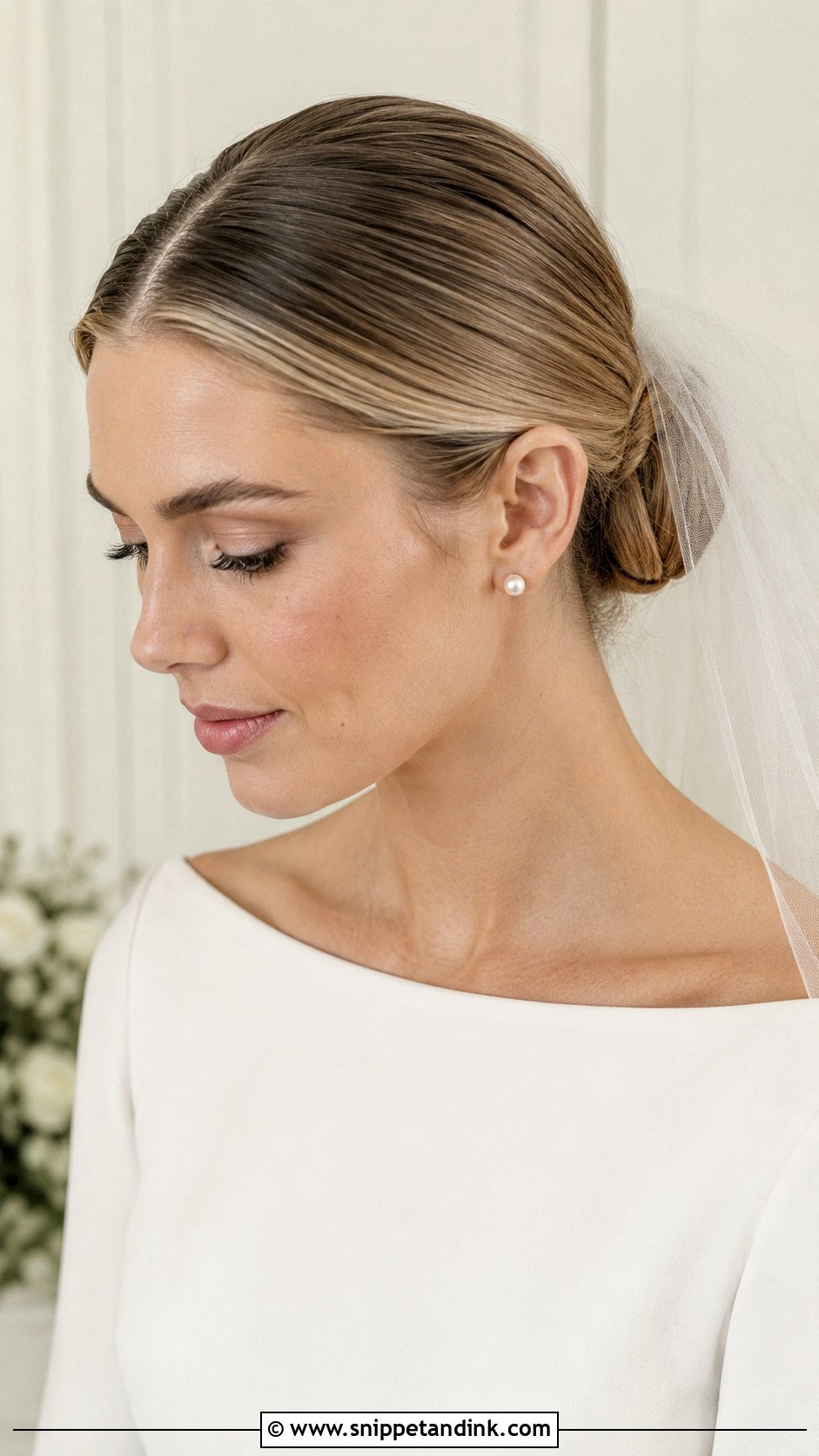 Sleek Low Bun Wedding Hairstyle - Snippet and Ink - 15 Latest Hairstyles for Wedding