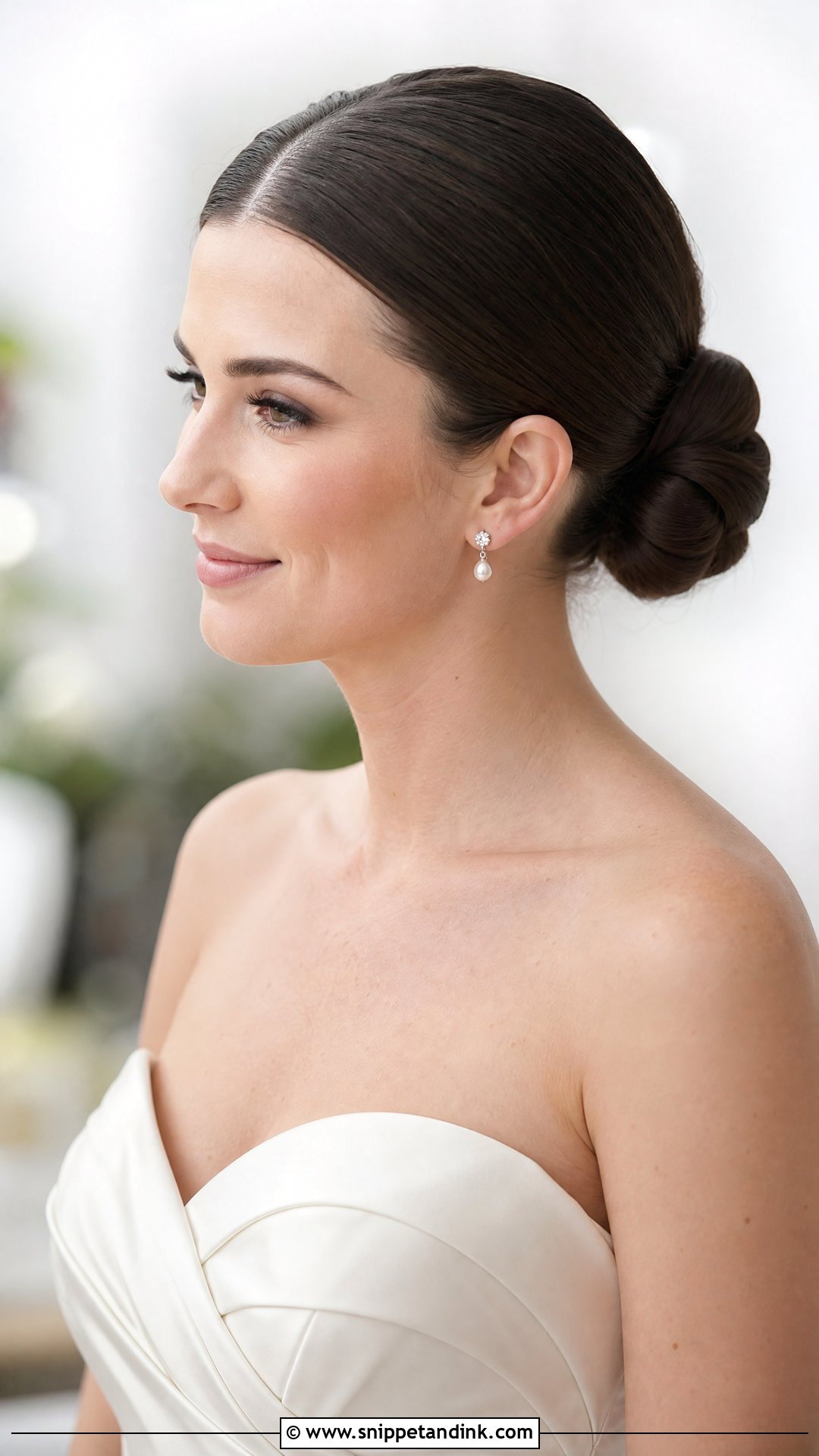 Sleek Low Bun Wedding Hairstyle - Snippet and Ink - 20 Style Hair for Wedding Ideas