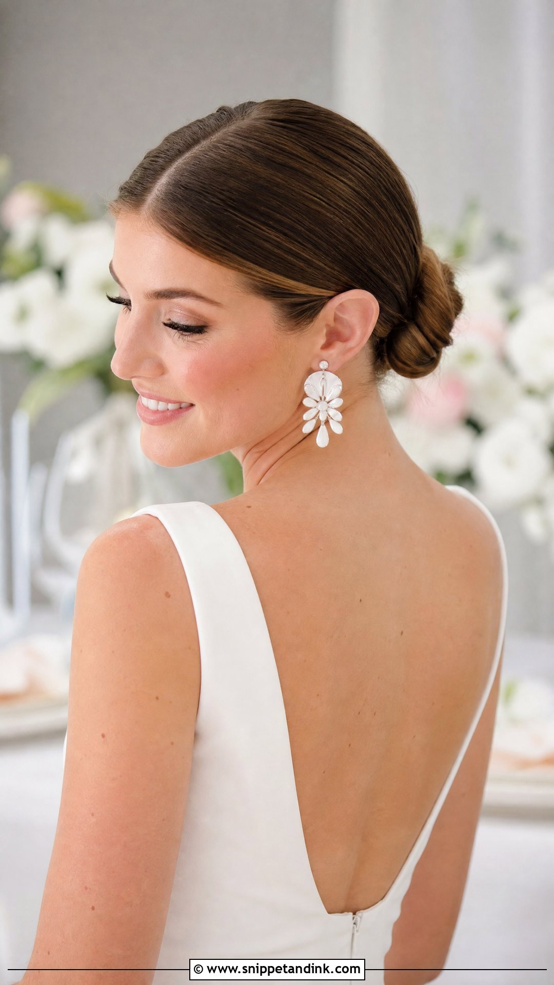 Sleek Low Bun Wedding Hairstyle - Snippet and Ink - 20 Trendy Wedding Hairstyles