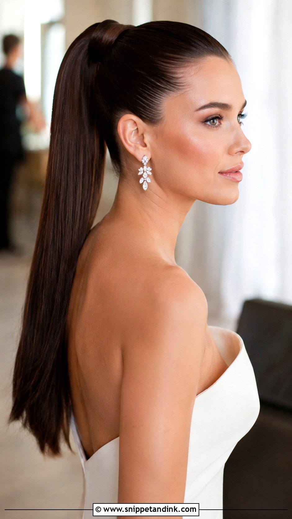 Sleek Low Bun Wedding Hairstyle - Snippet and Ink - 20 Unique Wedding Hairstyles