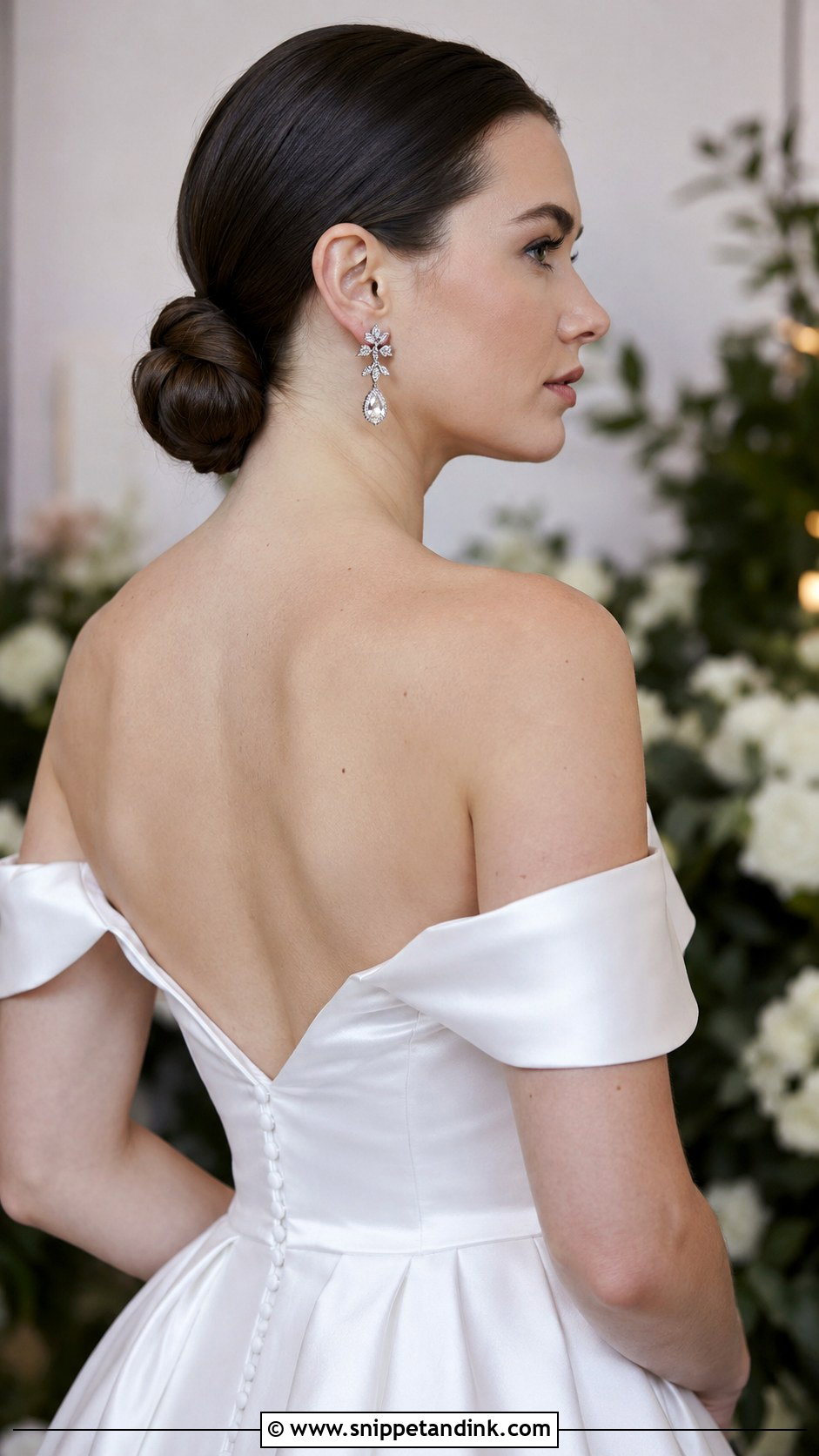 Sleek Low Bun Wedding Hairstyle - Snippet and Ink - 25 Best Wedding Hairstyles