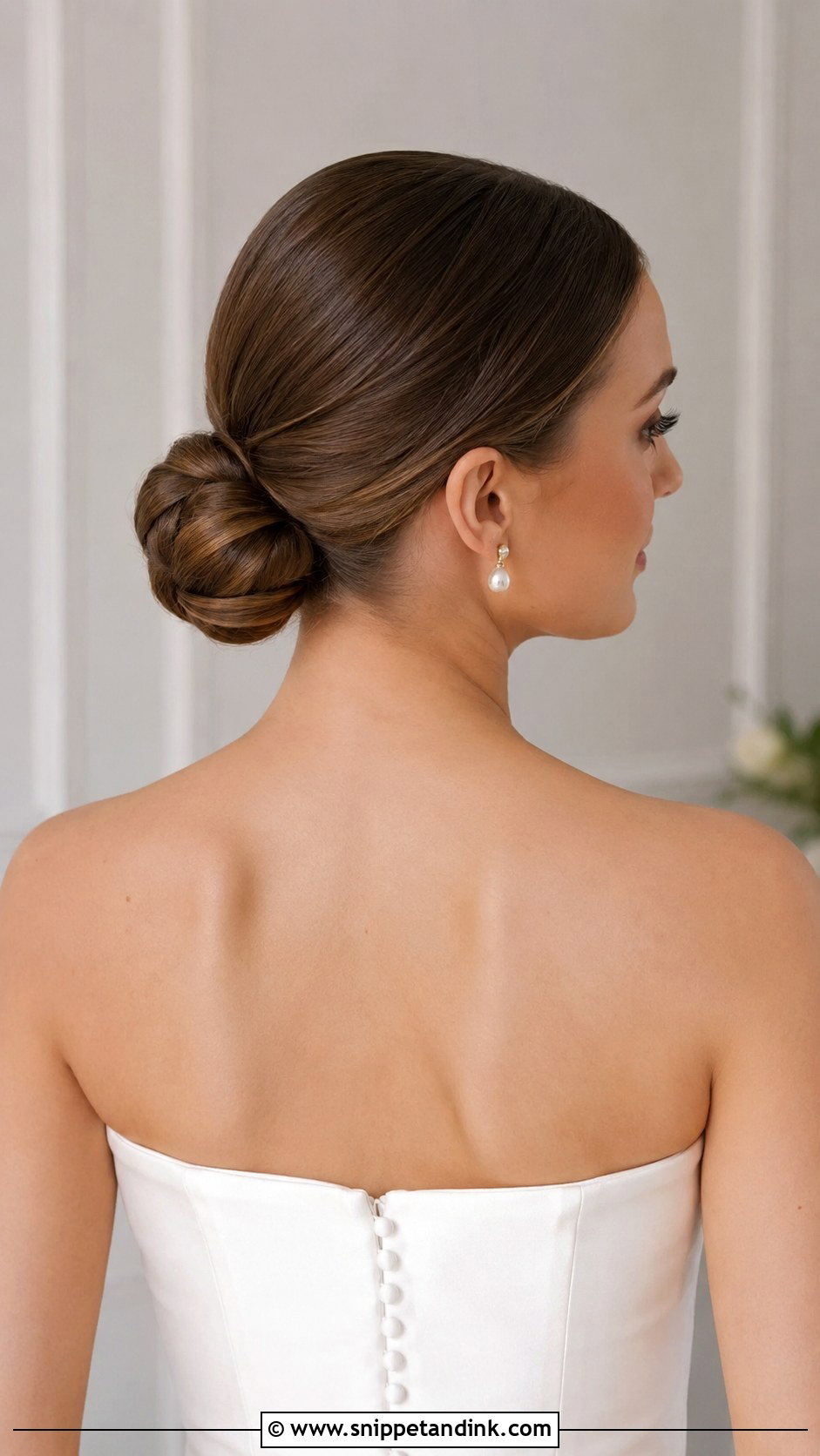 Sleek Low Bun Wedding Hairstyle - Snippet and Ink - 25 Low Bun Hairstyles Wedding