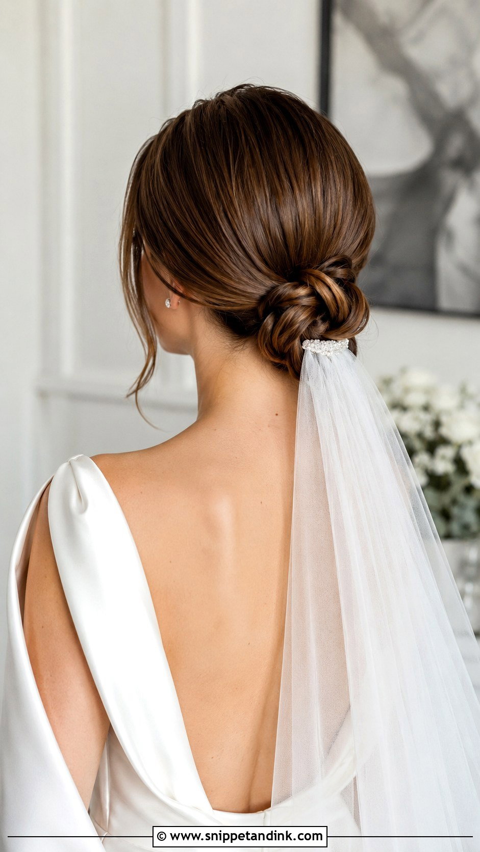 Sleek Low Bun Wedding Hairstyle - Snippet and Ink - 25 Slick Bun Wedding Hairstyles