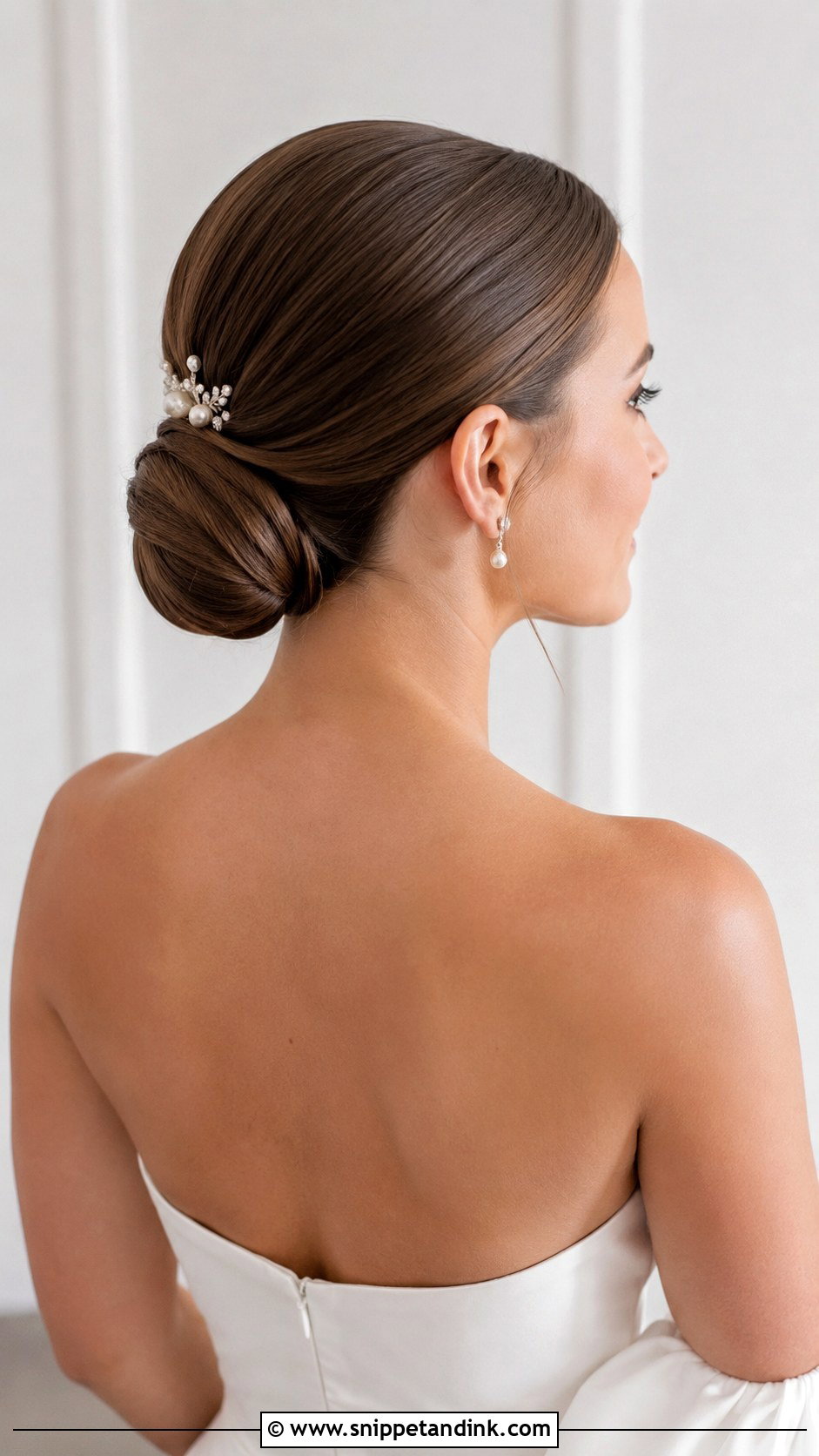 Sleek Low Bun Wedding Hairstyle - Snippet and Ink - 25 Wedding Hair Inspiration Ideas