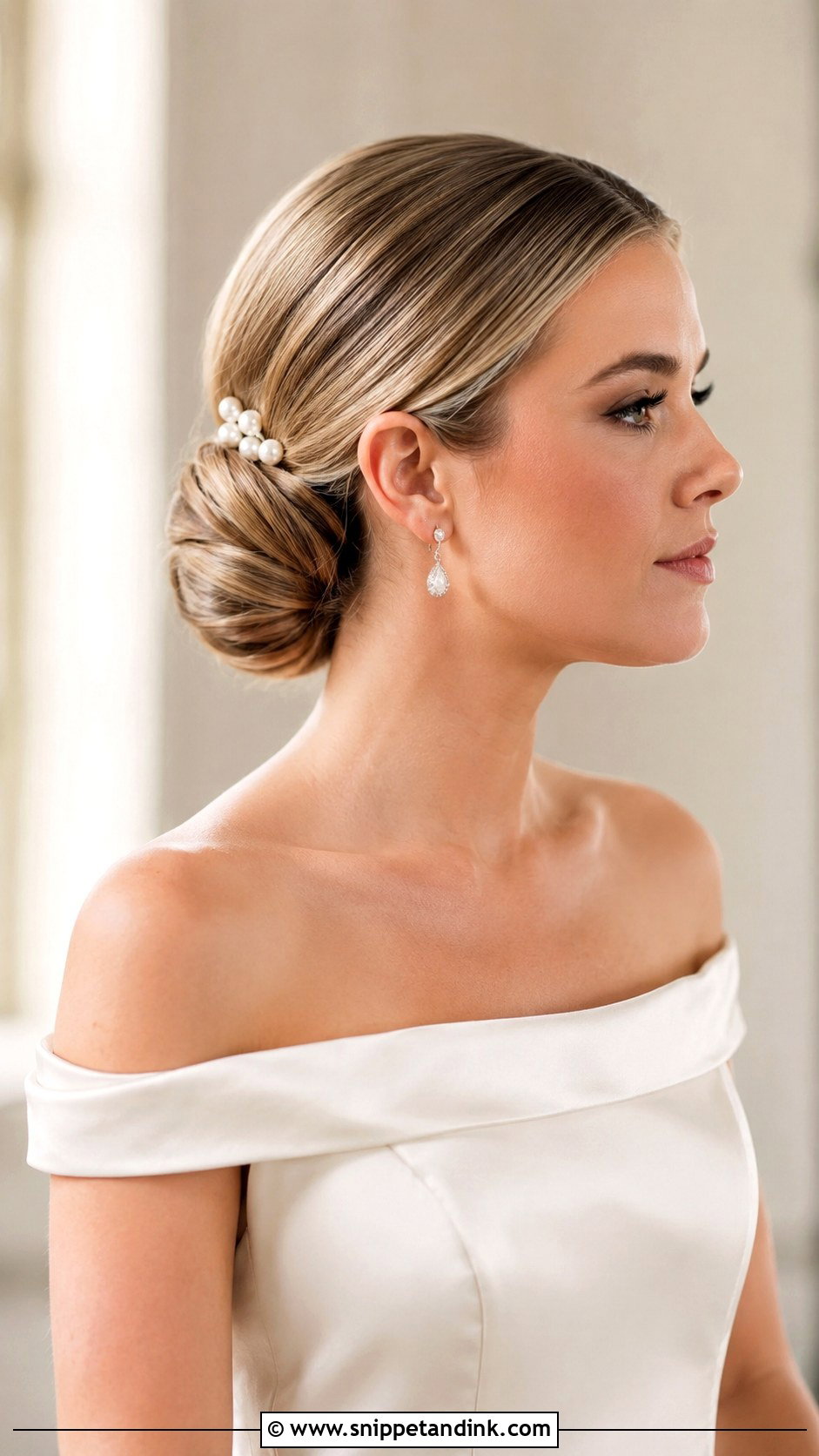 Sleek Low Bun Wedding Hairstyle - Snippet and Ink - 15 Stylish Hairstyles for Wedding