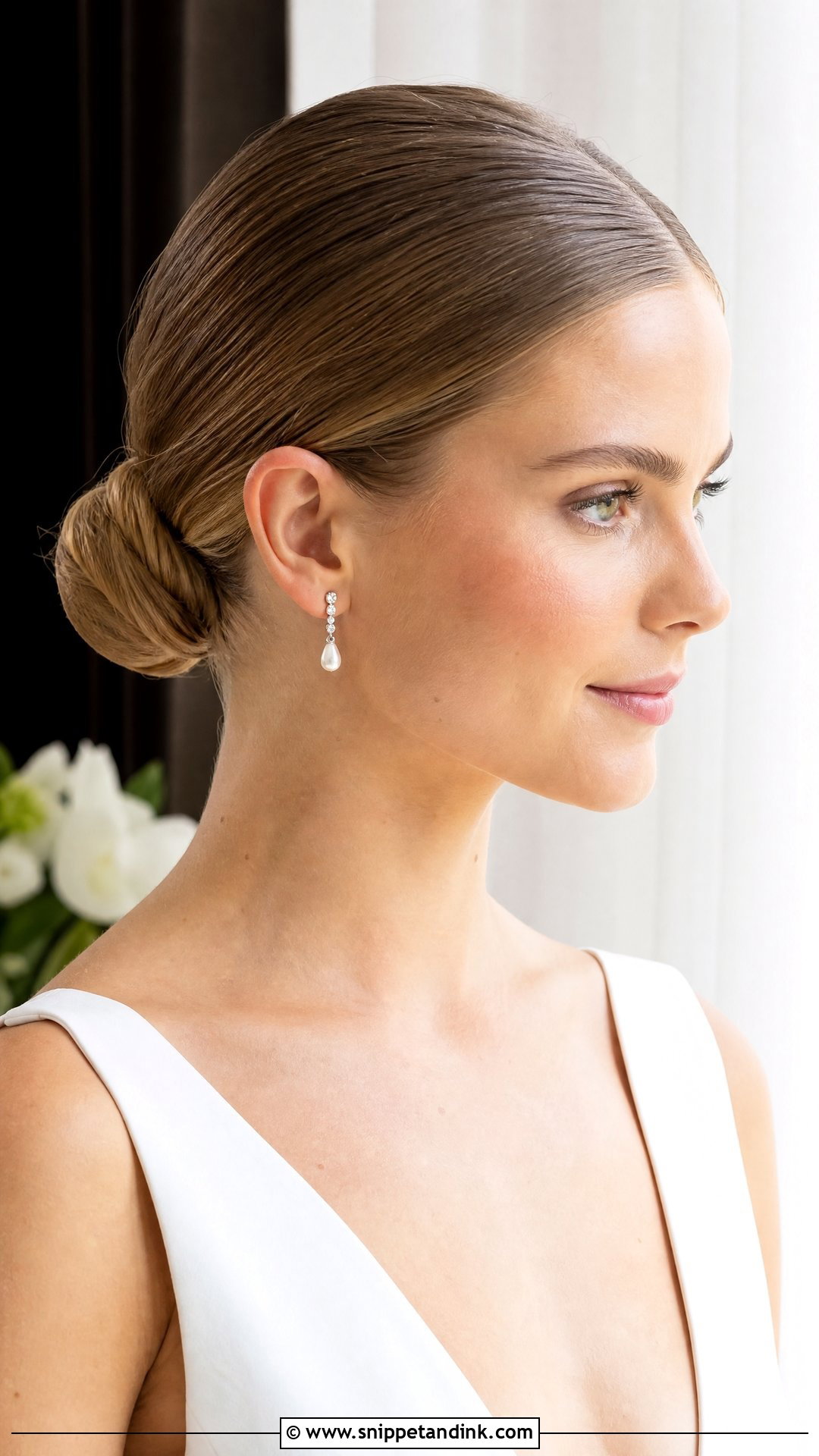 Sleek Low Bun Wedding Hairstyle - Snippet and Ink - 15 Buns Hairstyles Wedding