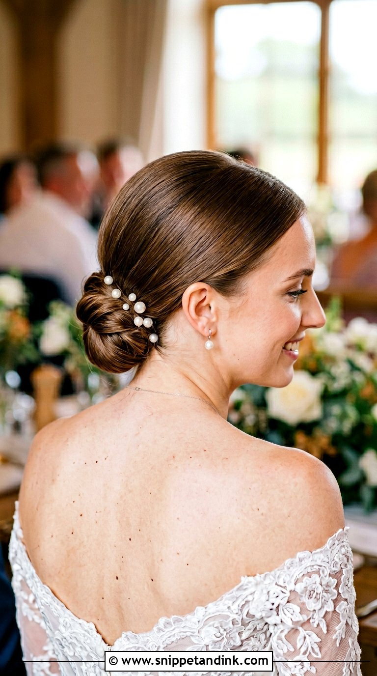 Sleek Low Bun Wedding Updo - Snippet and Ink - 20 Bridal Hair Do Ideas