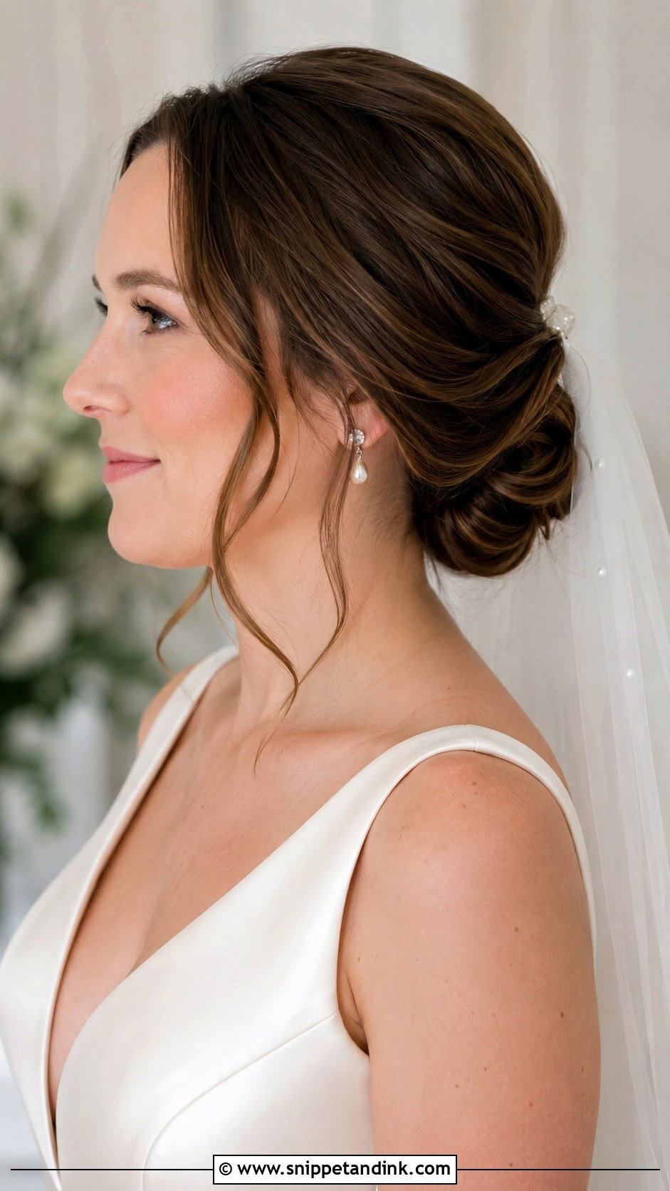 Sleek Low Bun Wedding Updo For Medium Hair - Snippet and Ink - 15 Medium Length Hair Updos Wedding