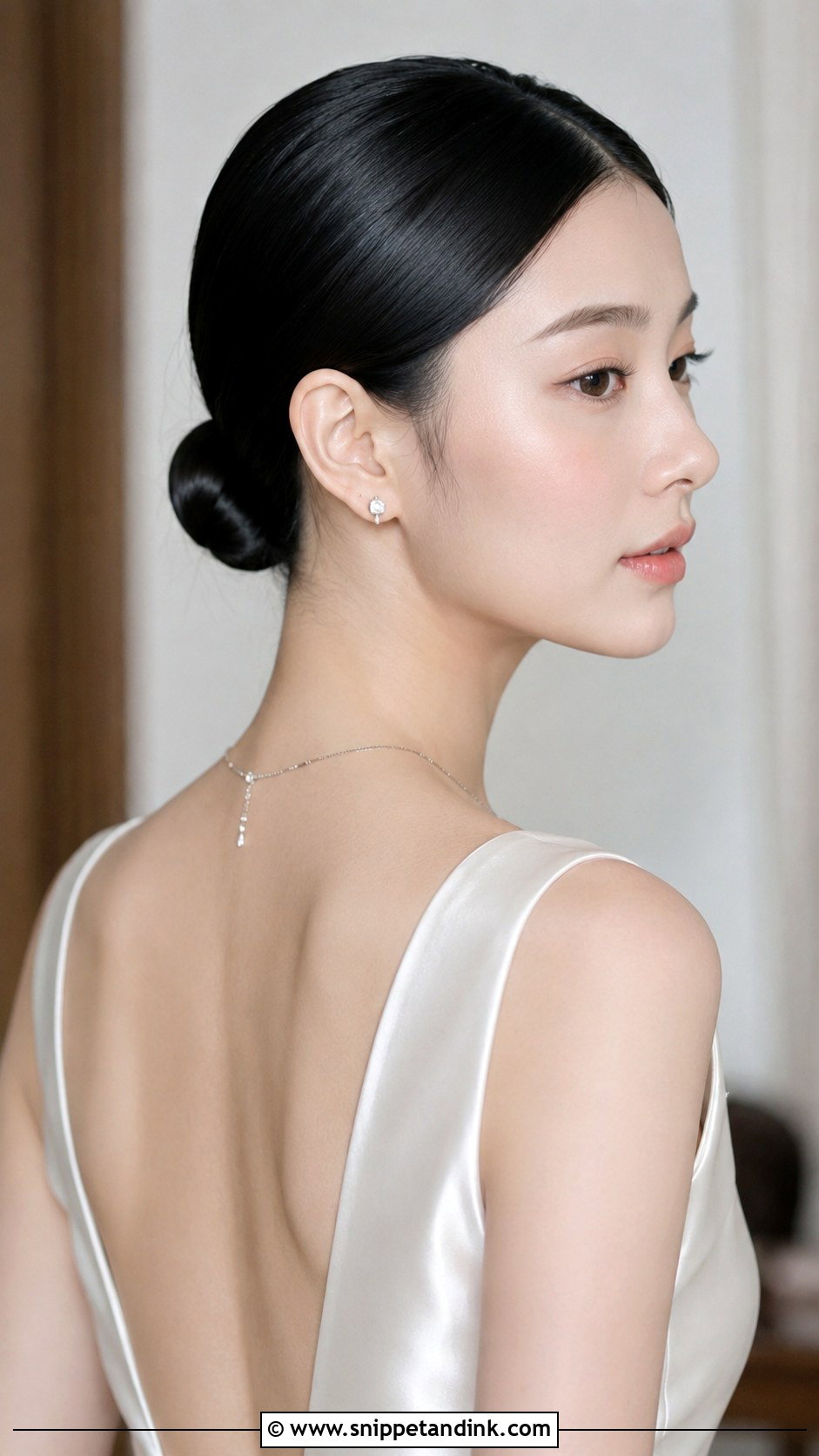 Sleek Low Bun With Center Part - Snippet and Ink - 20 Hair Up for Wedding Ideas