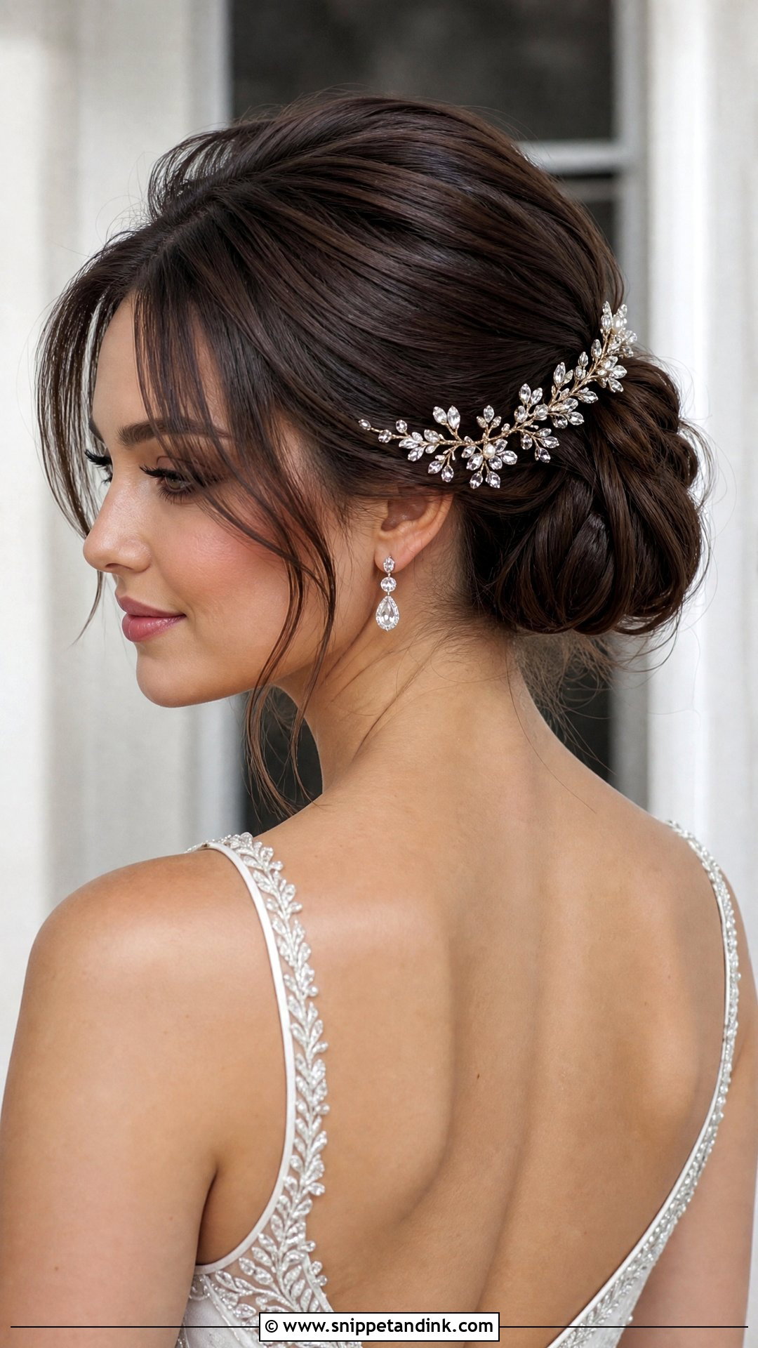Sleek Low Bun With Center Volume - Snippet and Ink - 20 Wedding Hairstyles for Chubby Face
