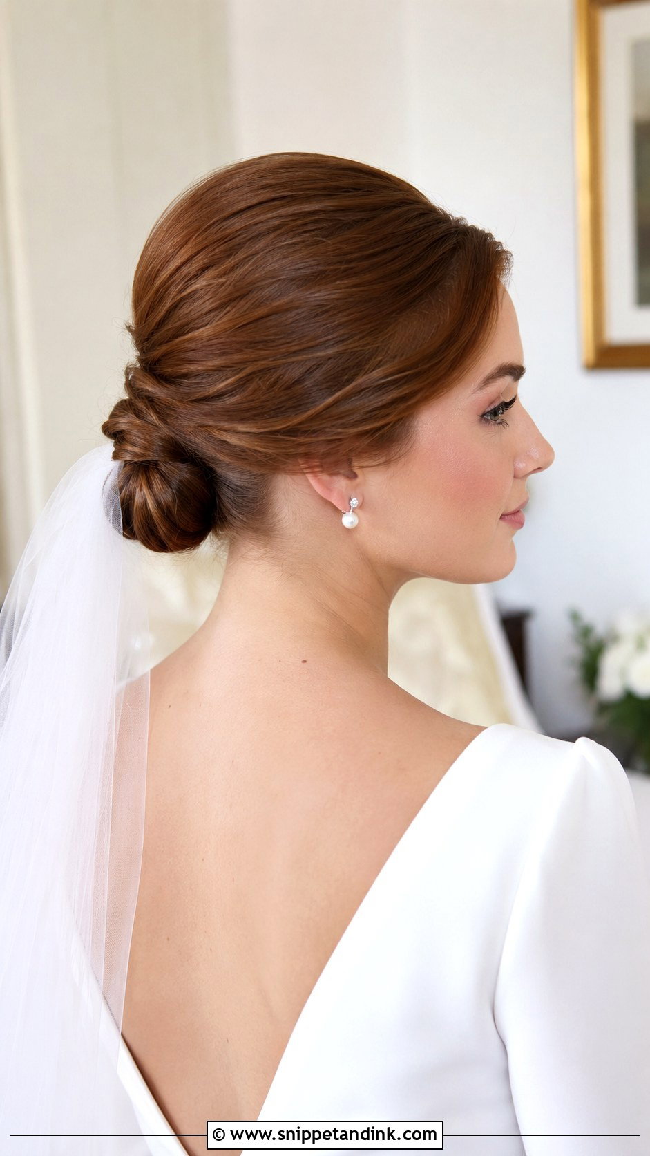 Sleek Low Bun With Crown Volume - Snippet and Ink - 15 Sleek Low Bun Bridal Hair Ideas