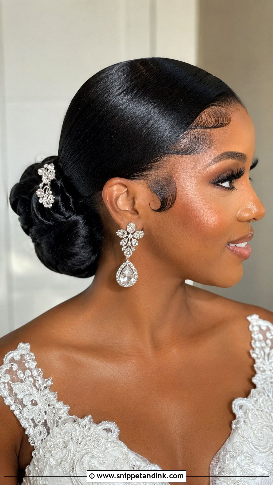 Sleek Low Bun With Edges - Snippet and Ink - 20 African Bride Hairstyles