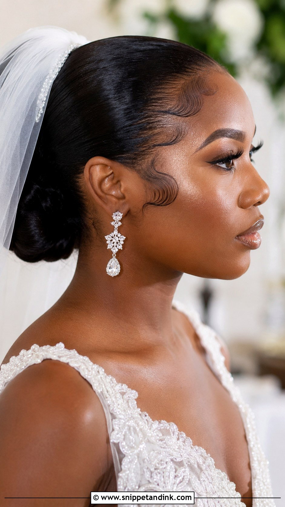 Sleek Low Bun With Edges - Snippet and Ink - 25 Natural Bridal Hairstyles Black Women