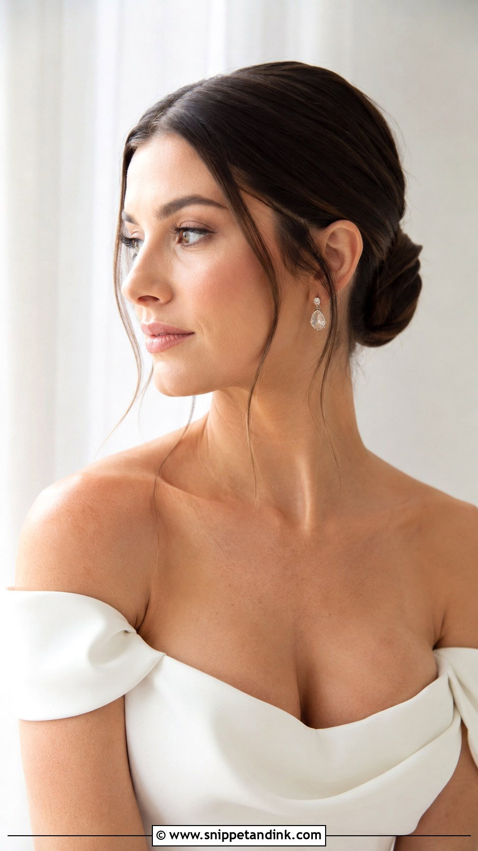 Sleek Low Bun With Middle Part - Snippet and Ink - 20 Sofia Richie Wedding Hair Ideas