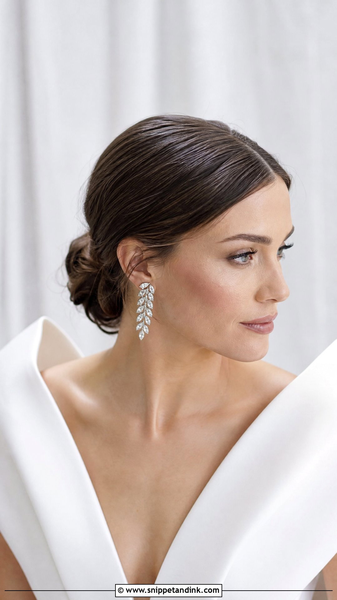 Sleek Low Bun With Soft Finish - Snippet and Ink - 20 Soft Wedding Updo Ideas