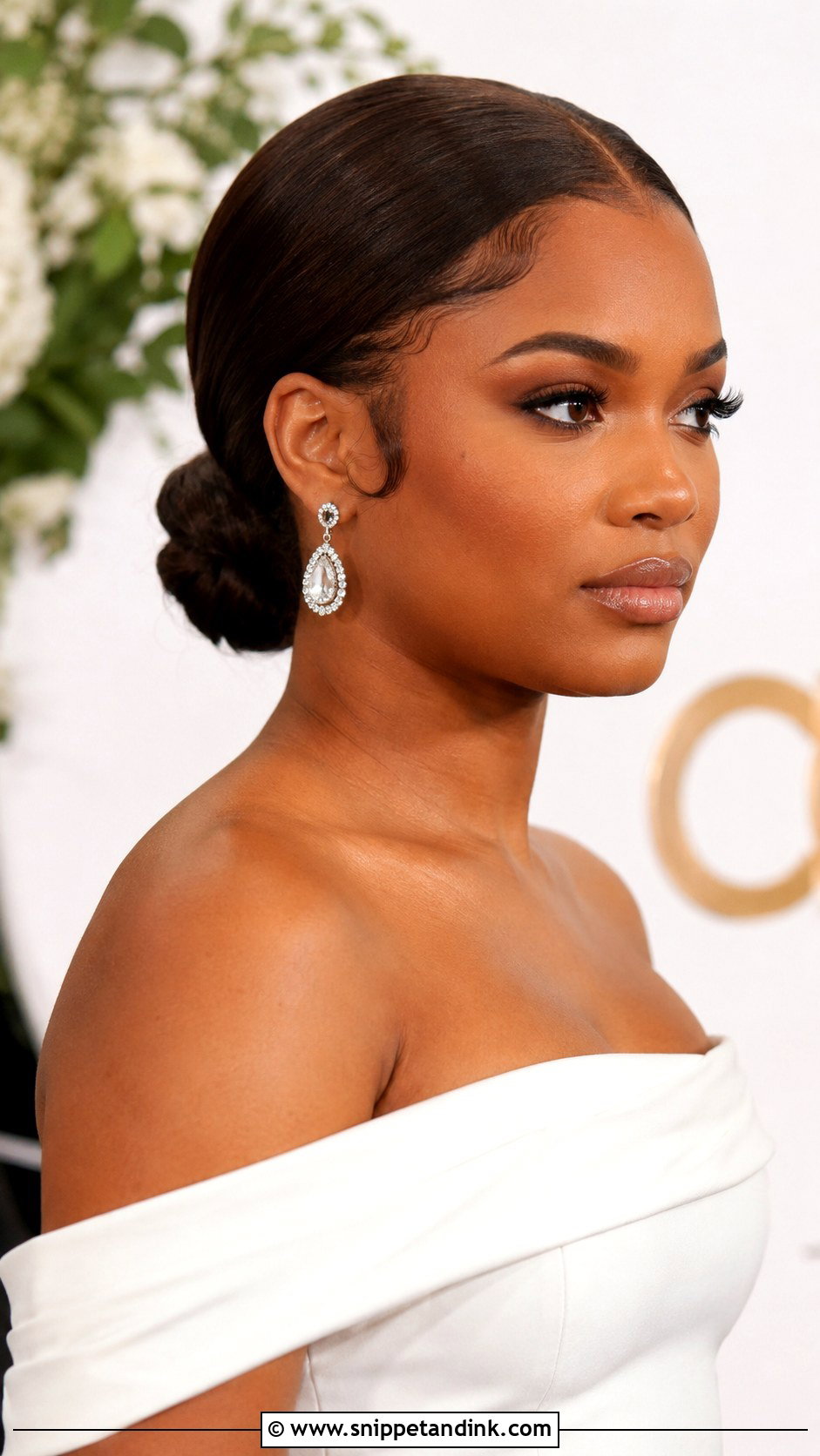 Sleek Low Bun for Black Brides - Snippet and Ink - 25 Bridal Hair Styles for Black Women