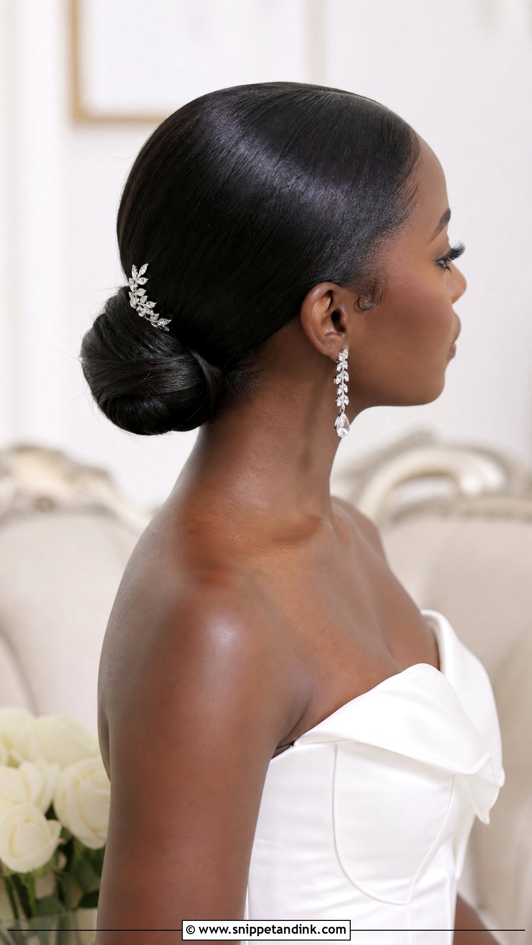 Sleek Low Bun for Black Women - Snippet and Ink - 30 Wedding Hairstyles Black Women