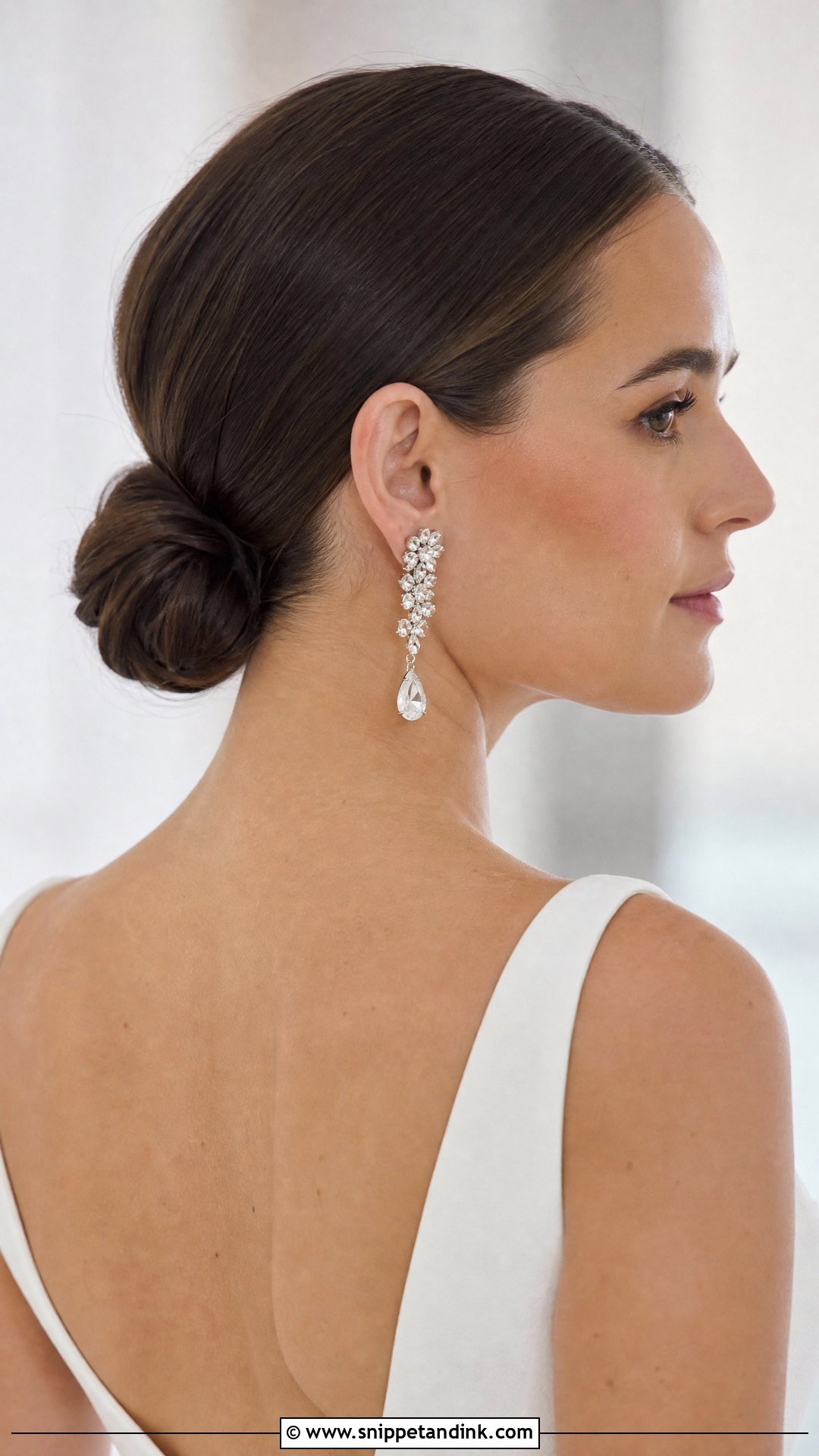 Sleek Low Bun for Brides - Snippet and Ink - 20 Bride Bun Hairstyle Ideas