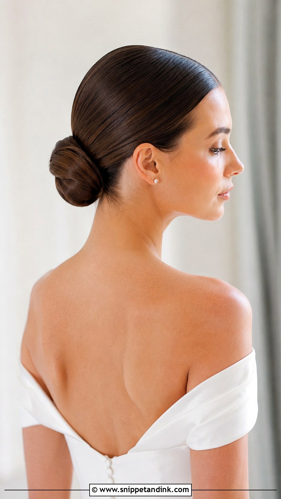 Sleek Low Bun for Brides - Snippet and Ink - 25 Chic Wedding Hair Ideas