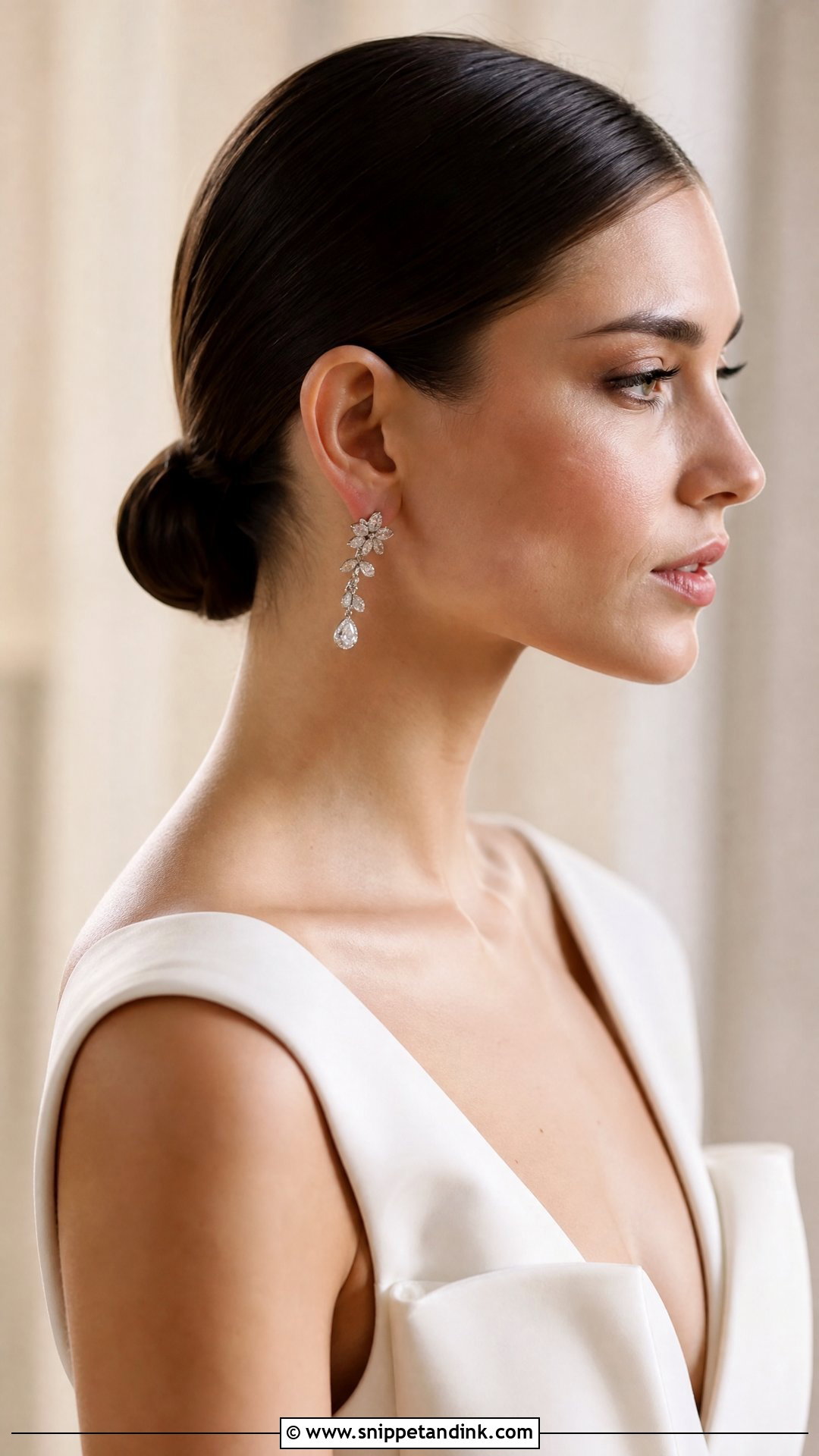 Sleek Low Bun for Brides - Snippet and Ink - 25 Long Hair Bridal Hairstyles