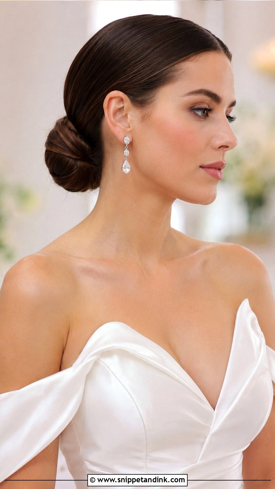 Sleek Low Bun for Brides - Snippet and Ink - 25 Marriage Hairstyles