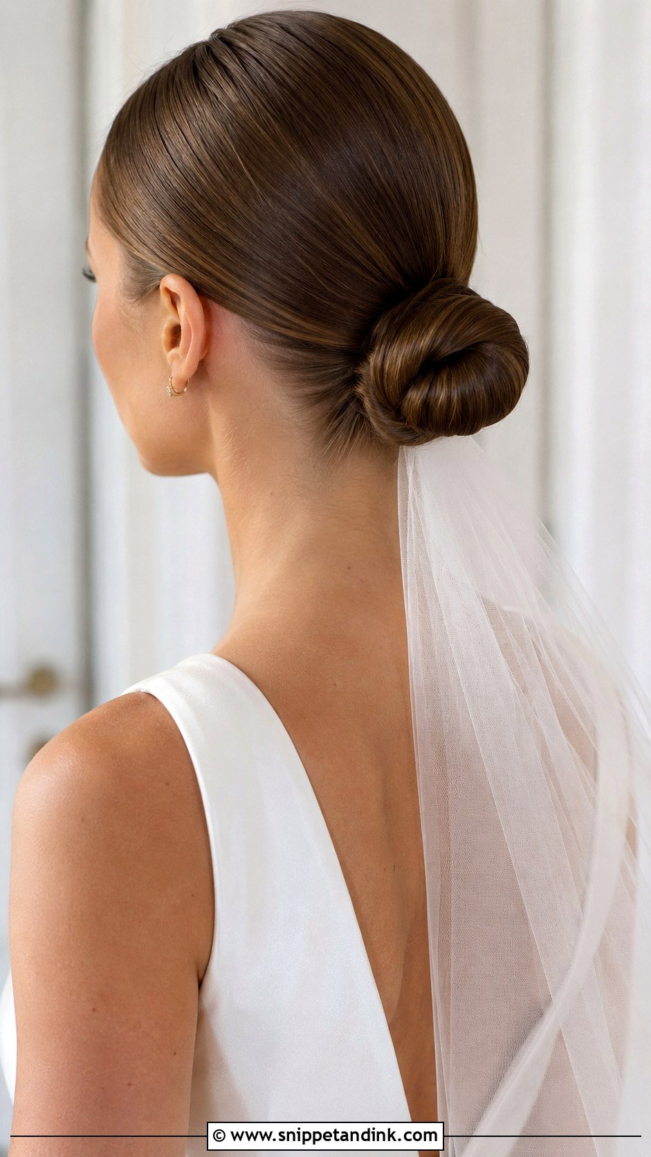 Sleek Low Bun for Brides - Snippet and Ink - 25 Straight Bridal Hair Ideas