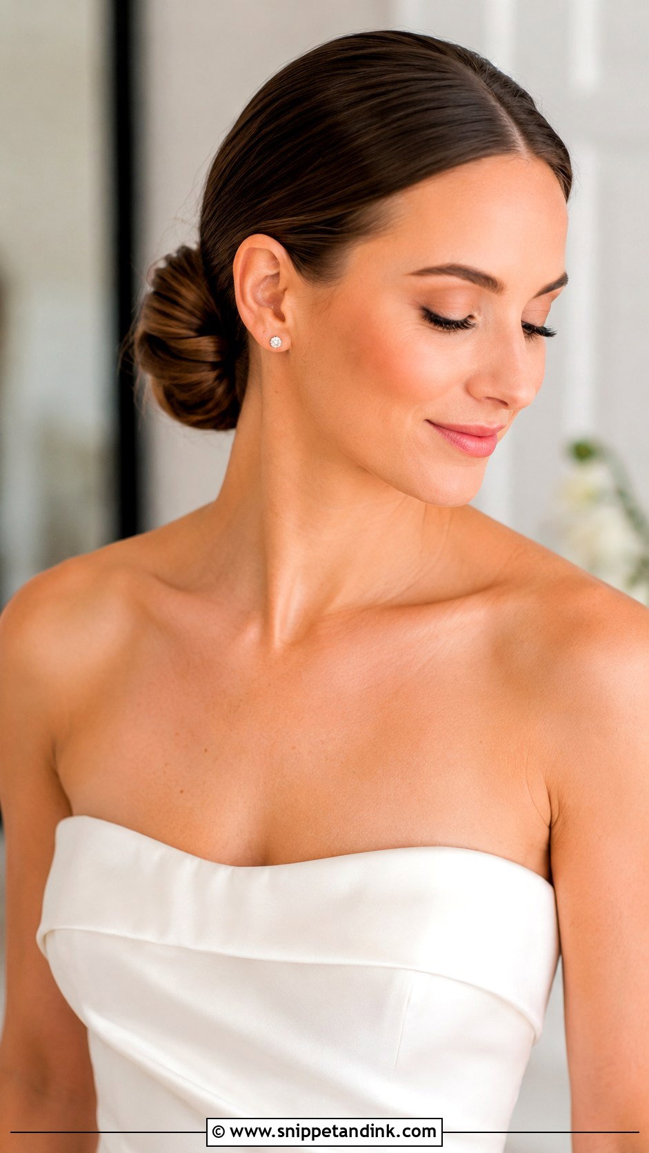 Sleek Low Bun for Brides - Snippet and Ink - 30 Wedding Hair Styles
