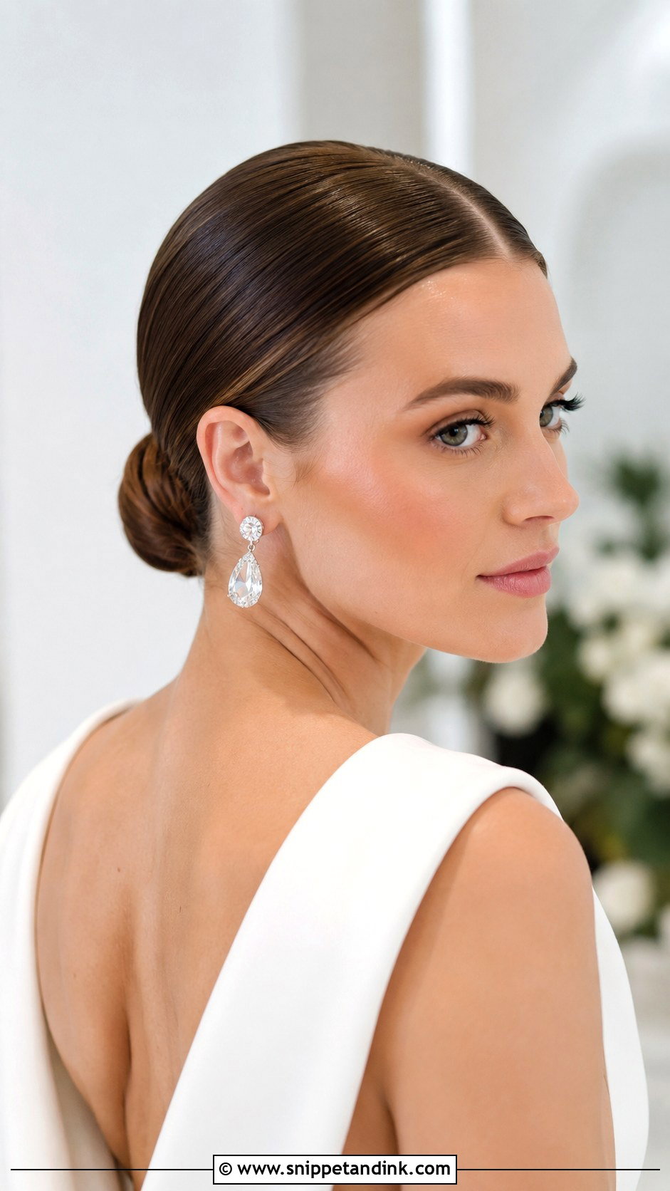 Sleek Low Bun for Brides - Snippet and Ink - 30 Wedding Hairdo Ideas