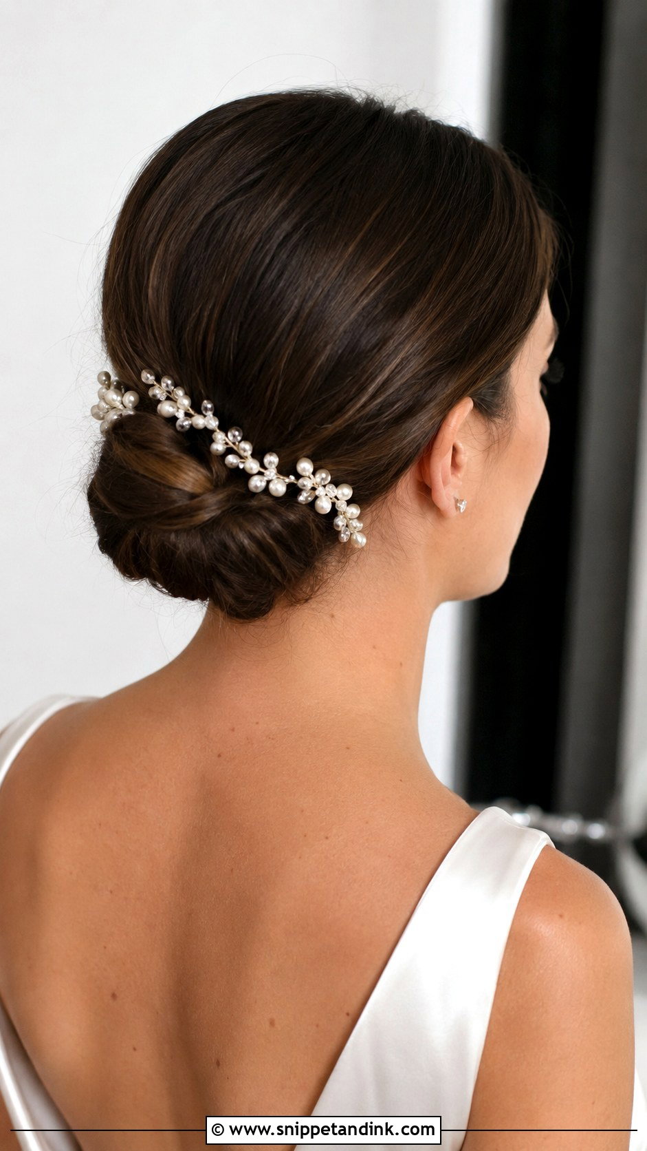 Sleek Low Bun for Short Hair - Snippet and Ink - 25 Hairstyles for Short Hair for Wedding