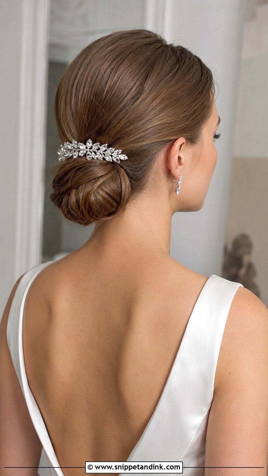 Sleek Low Bun for Short Hair - Snippet and Ink - 20 Hair Styles for Short Hair Wedding Ideas