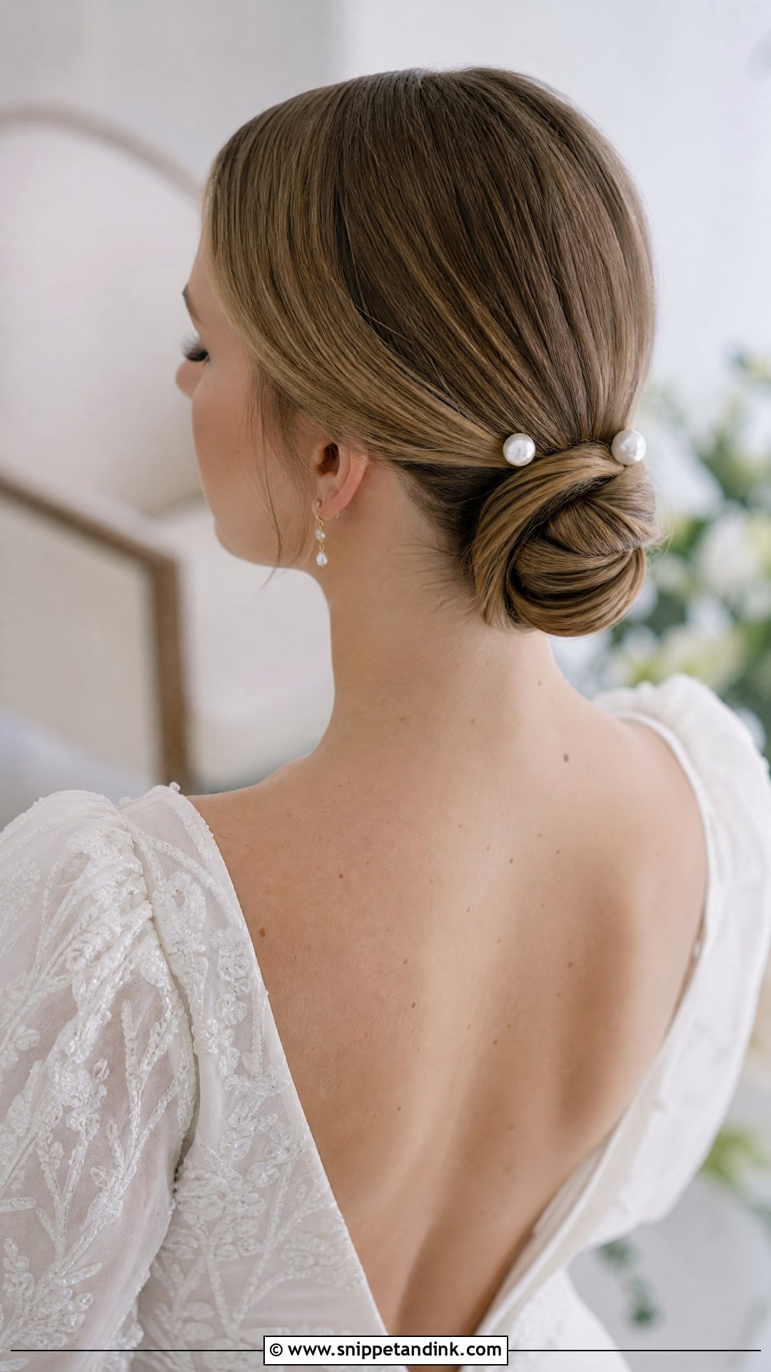 Sleek Low Bun for Straight Hair - Snippet and Ink - 20 Wedding Hairstyle for Straight Hair Ideas
