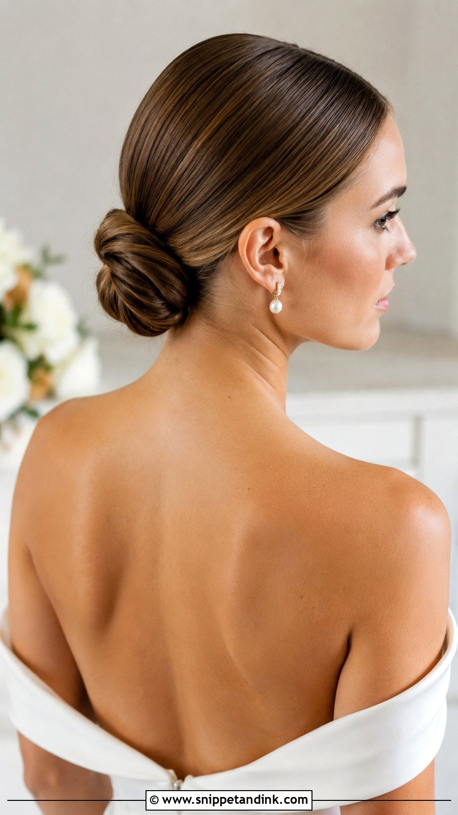 Sleek Low Bun for Straight Hair - Snippet and Ink - 25 Wedding Hairstyles Straight Hair