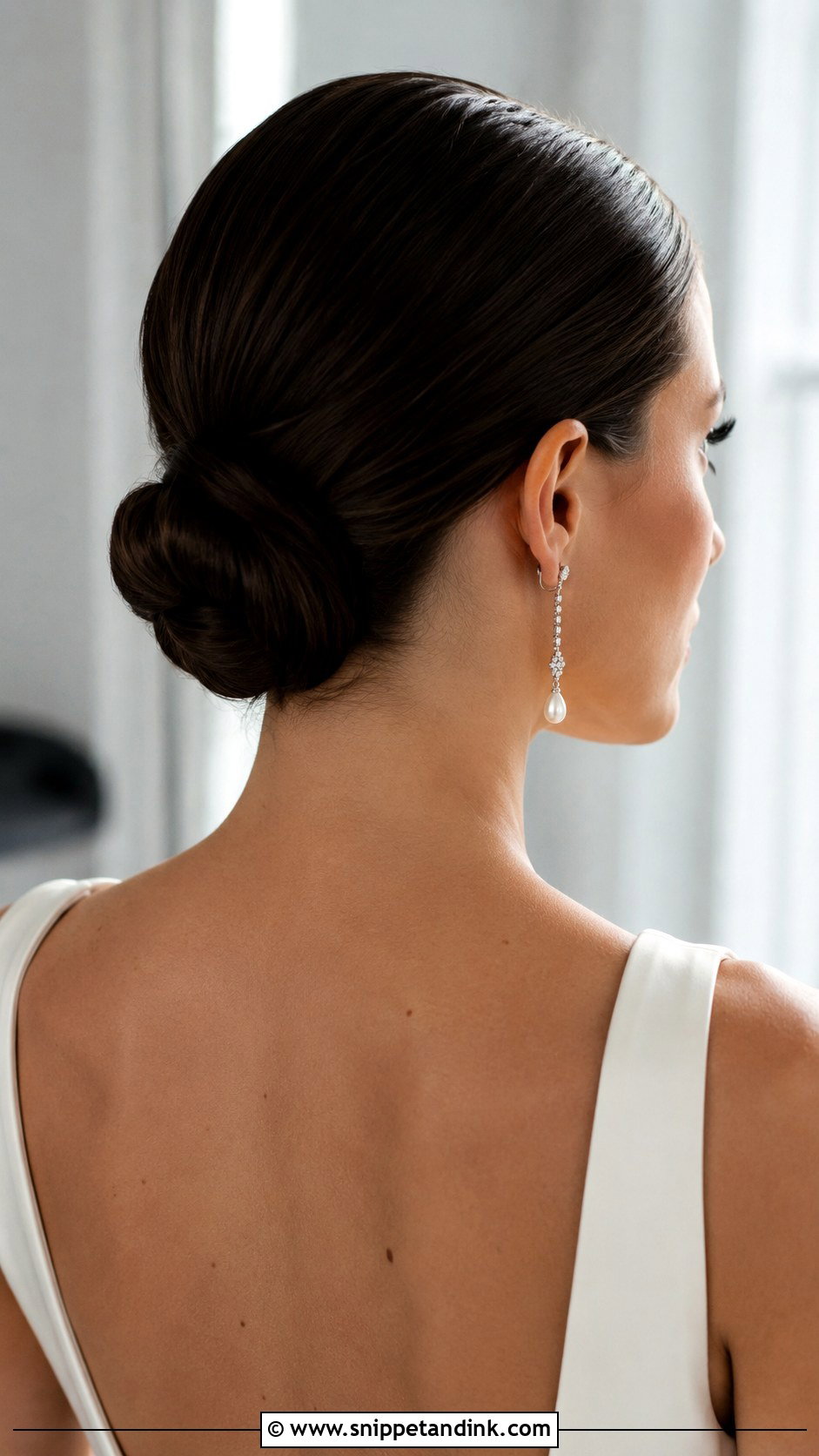 Sleek Low Bun for Wedding - Snippet and Ink - 20 Haircut for Wedding Ideas