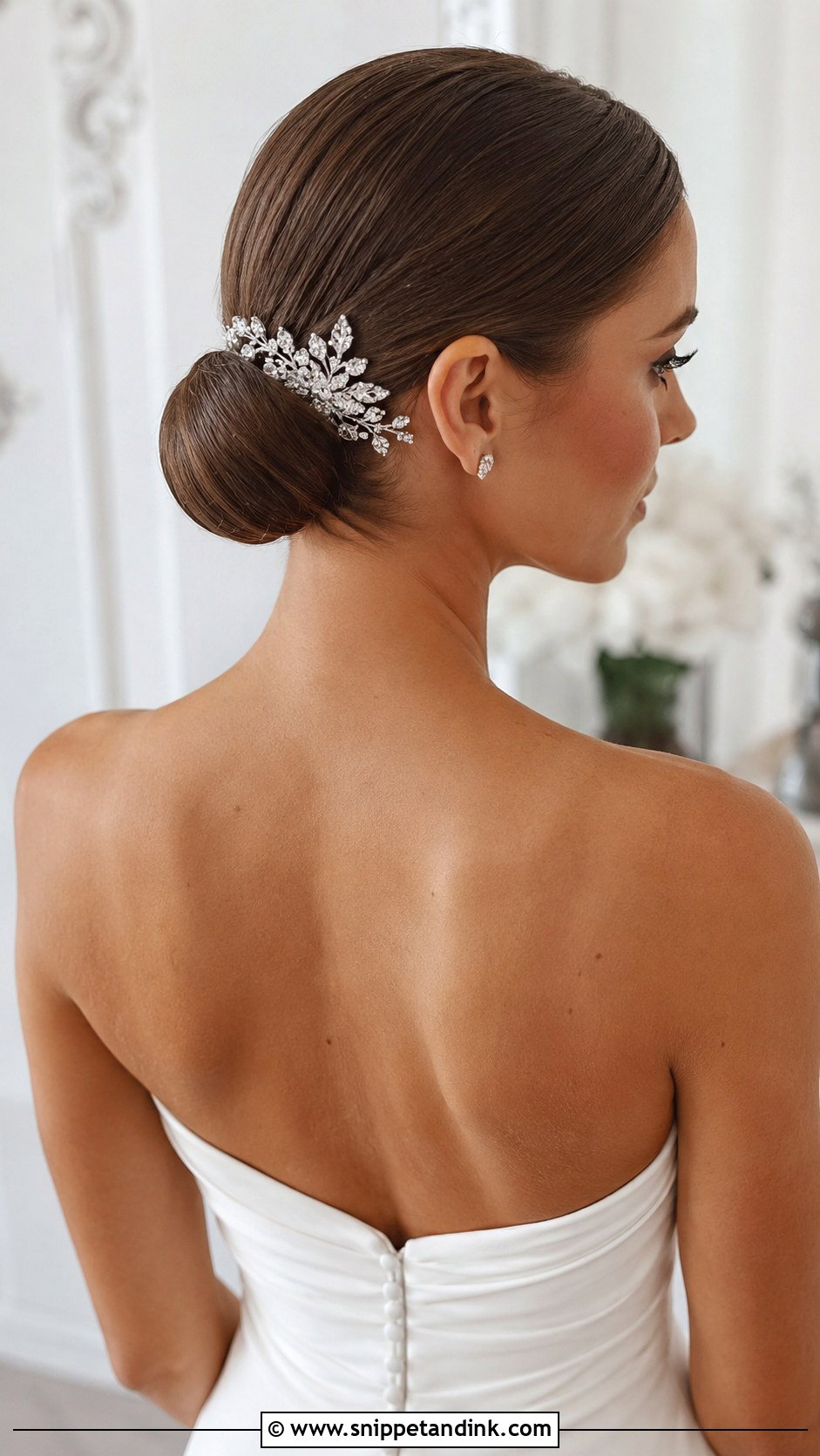 Sleek Low Bun for Wedding - Snippet and Ink - 20 Simple Hair for Wedding Ideas