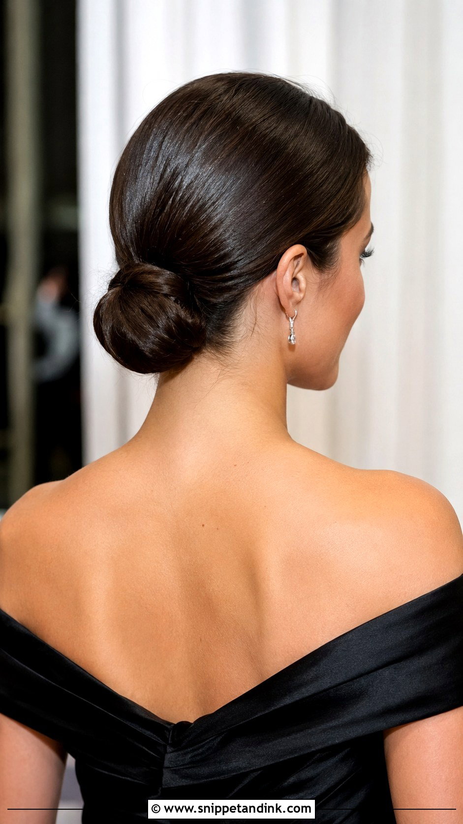 Sleek Low Bun for Wedding Guest - Snippet and Ink - 20 Bun Hairstyles for Wedding Guest