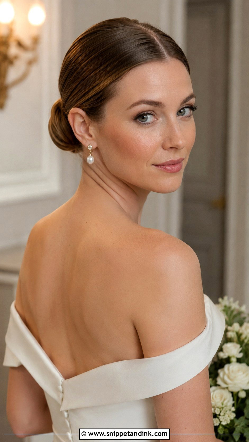 Sleek Low Bun for a Wedding - Snippet and Ink - 20 Hairstyle for a Wedding Ideas