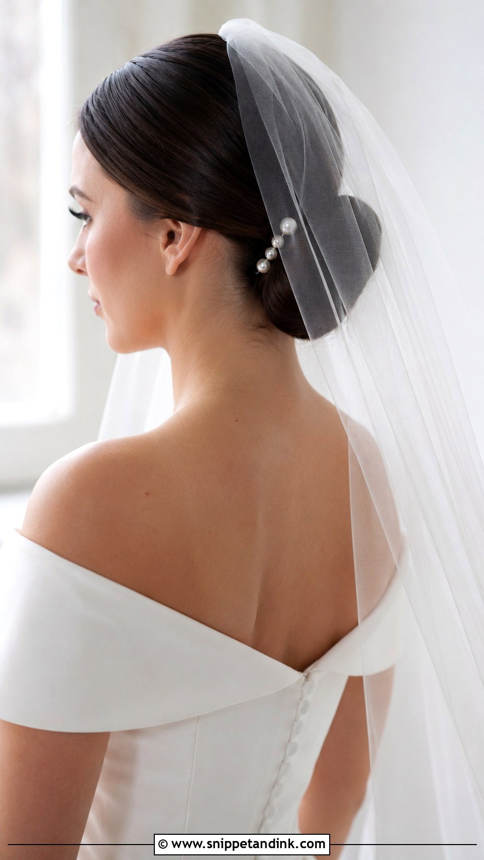 Sleek Low Chignon - Snippet and Ink - 20 Easy Bridal Hair Ideas